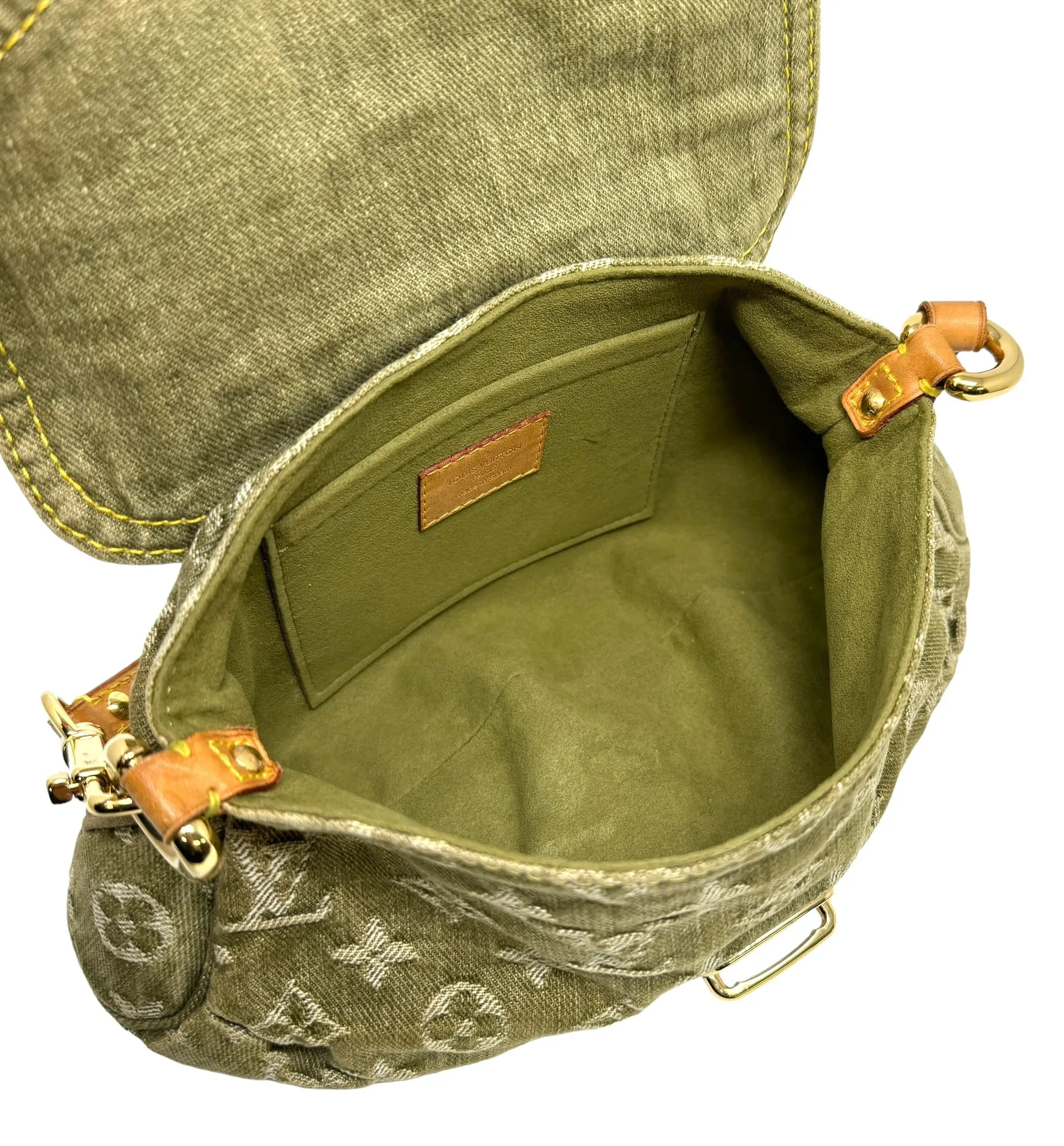Louis Vuitton Olive Denim Shoulder Bag
