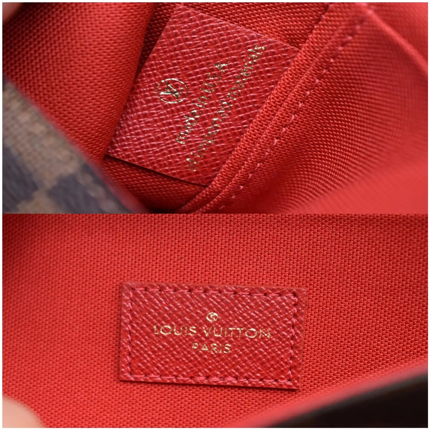 LOUIS VUITTON Pochette Felicie Monogram Canvas Crossbody Bag Brown