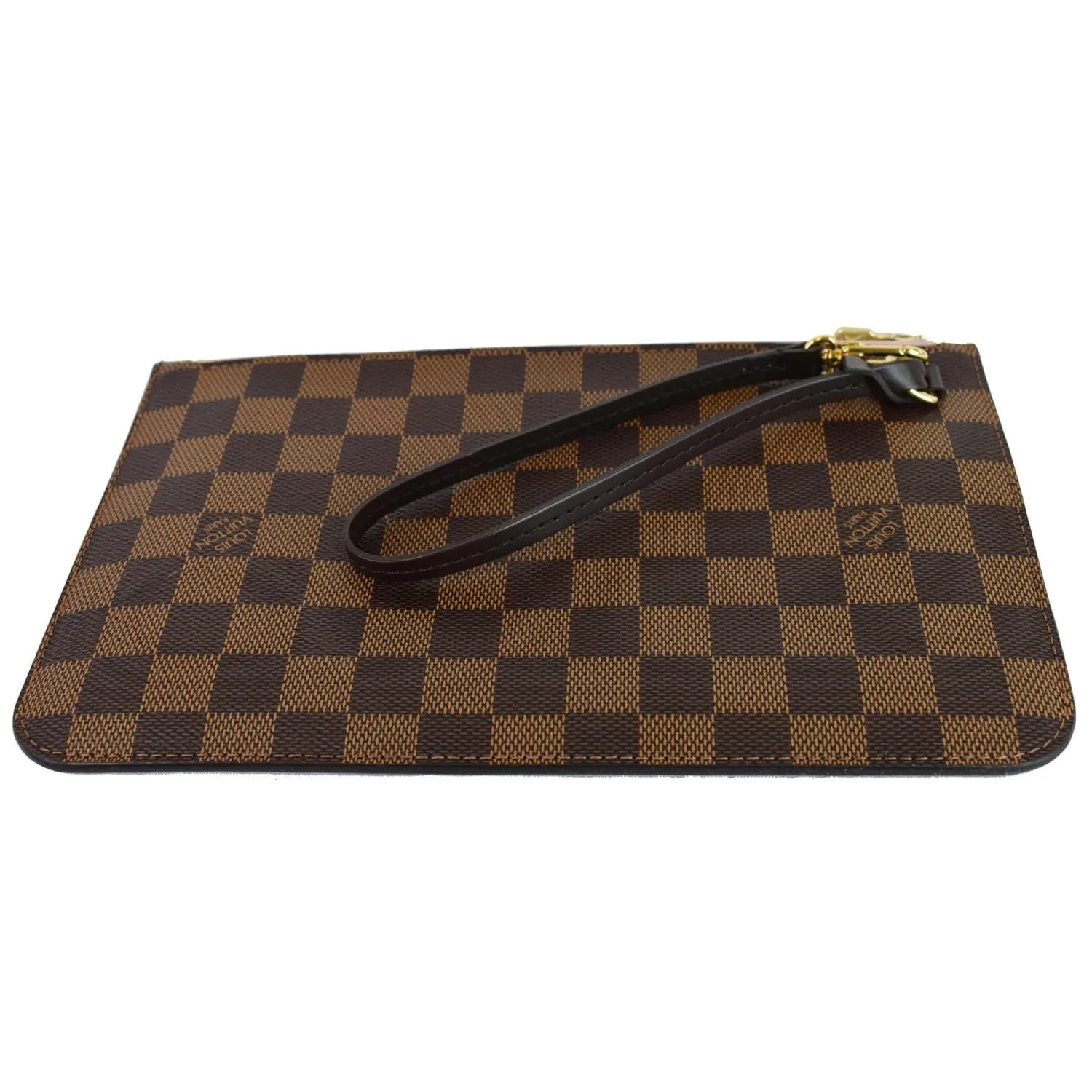 LOUIS VUITTON Pochette Wristlet Pouch Damier Ebene Neverfull MM Brown
