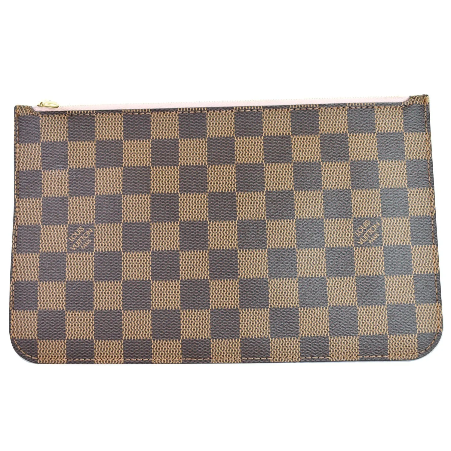 LOUIS VUITTON Pochette Wristlet Pouch Damier Ebene Neverfull MM Brown
