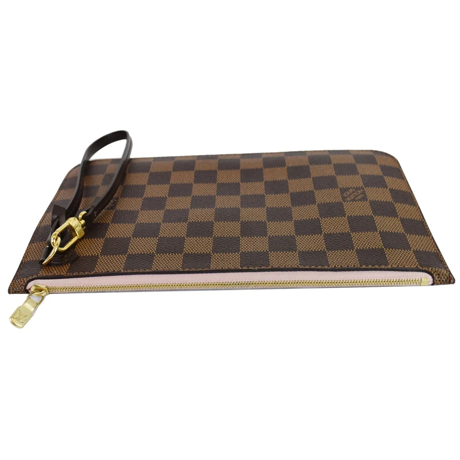 LOUIS VUITTON Pochette Wristlet Pouch Damier Ebene Neverfull MM Brown