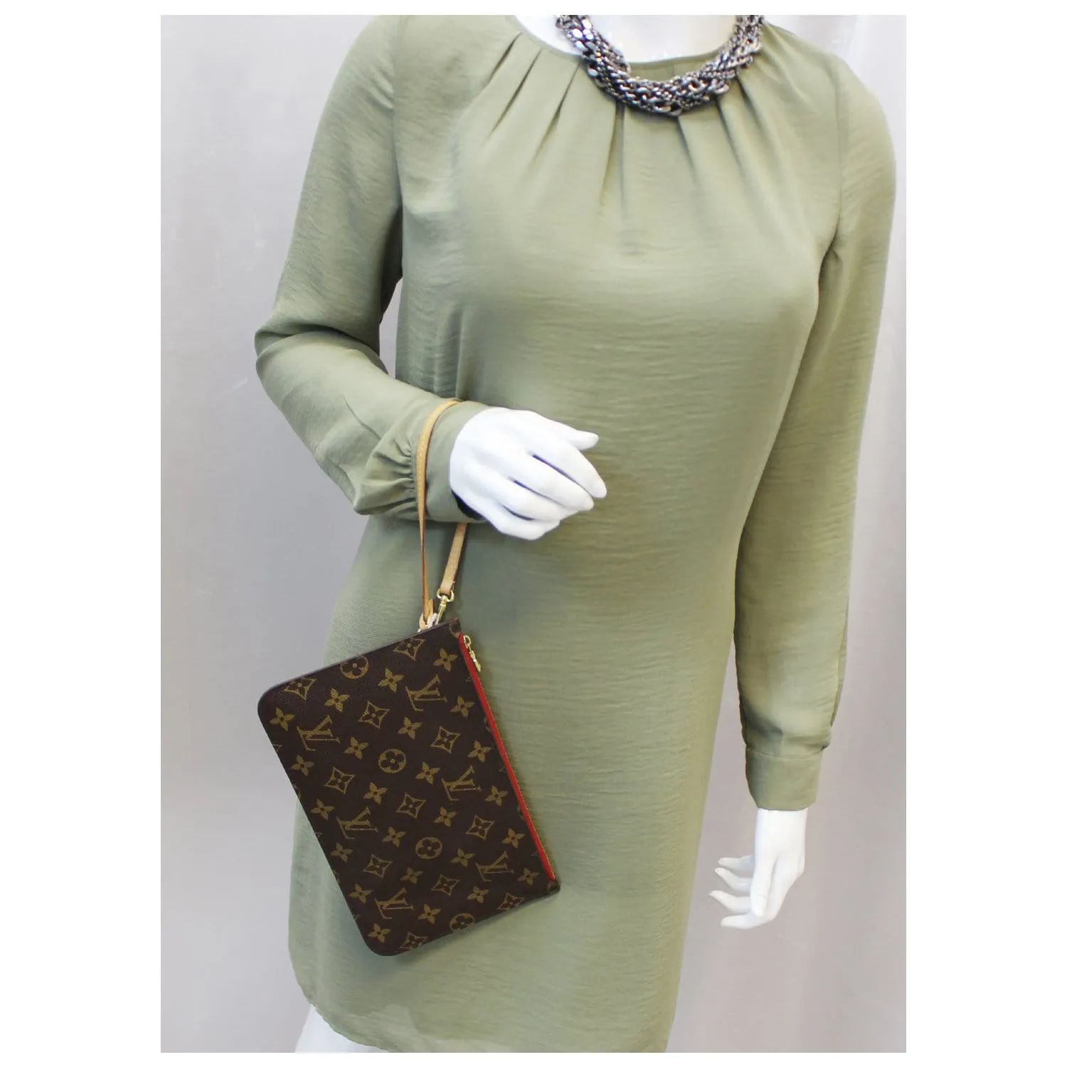 LOUIS VUITTON Pochette Wristlet Pouch Monogram Canvas Neverfull
