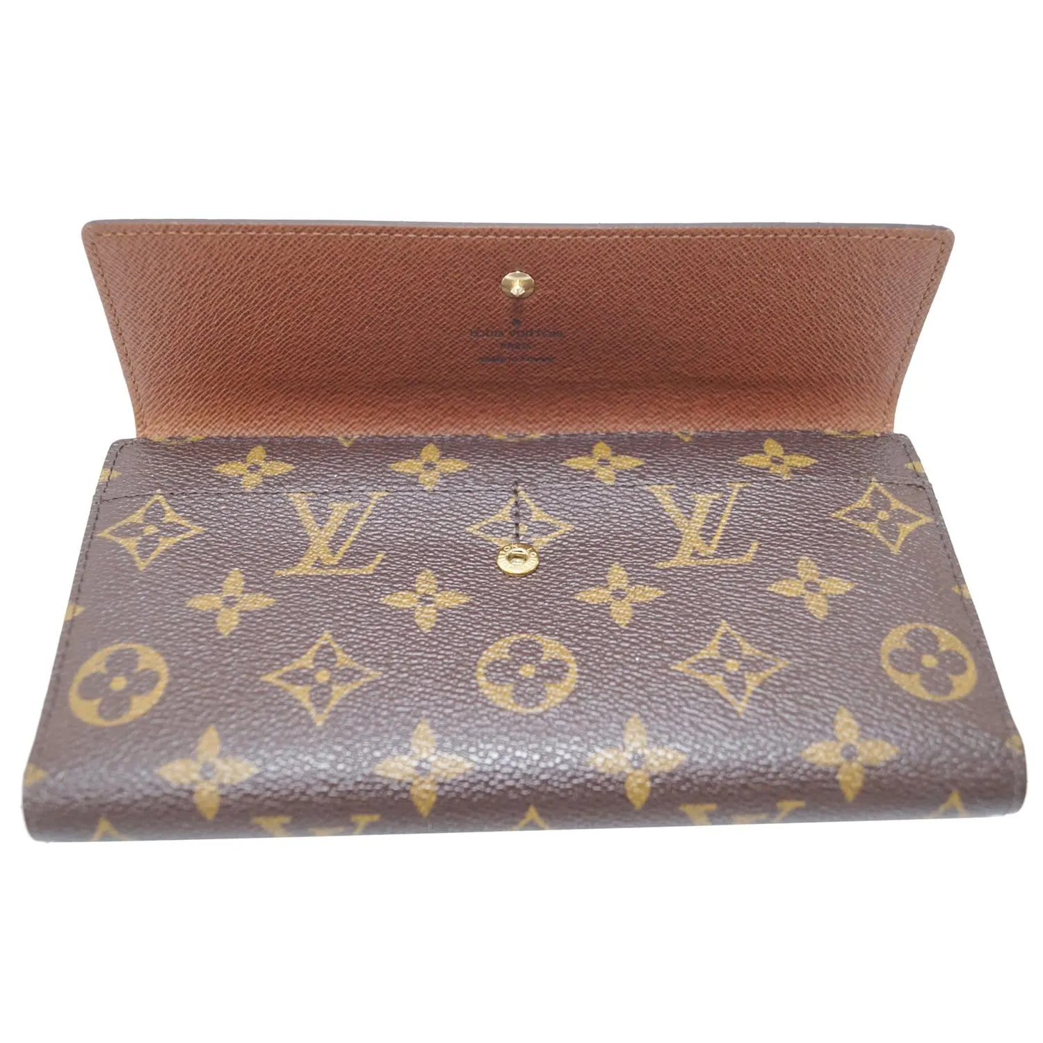 LOUIS VUITTON Porte Tresor International Monogram Canvas Wallet Brown