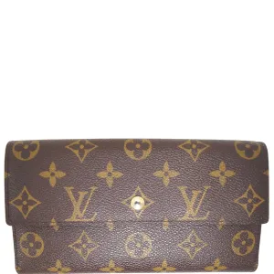 LOUIS VUITTON Porte Tresor International Monogram Canvas Wallet Brown