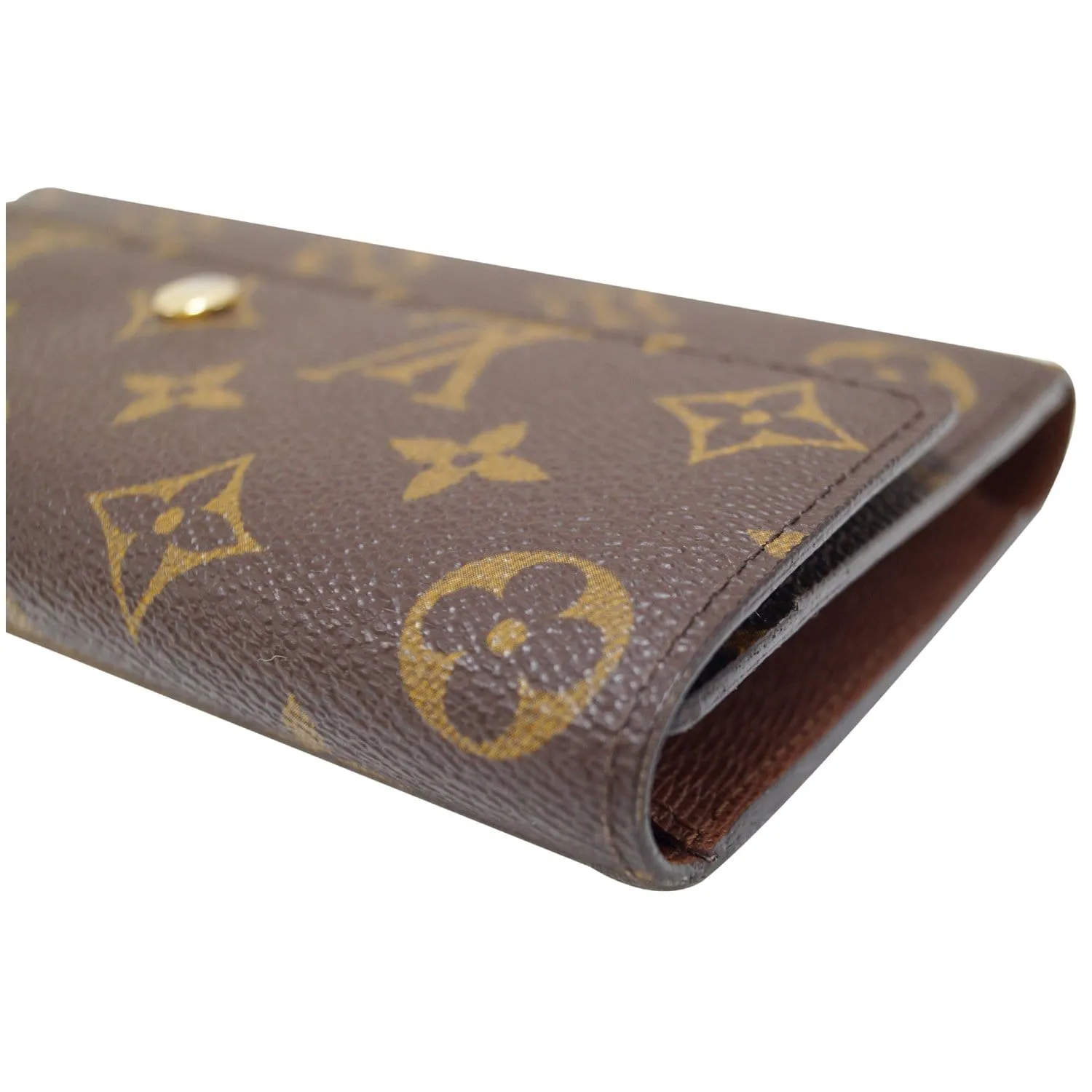 LOUIS VUITTON Porte Tresor International Monogram Canvas Wallet Brown