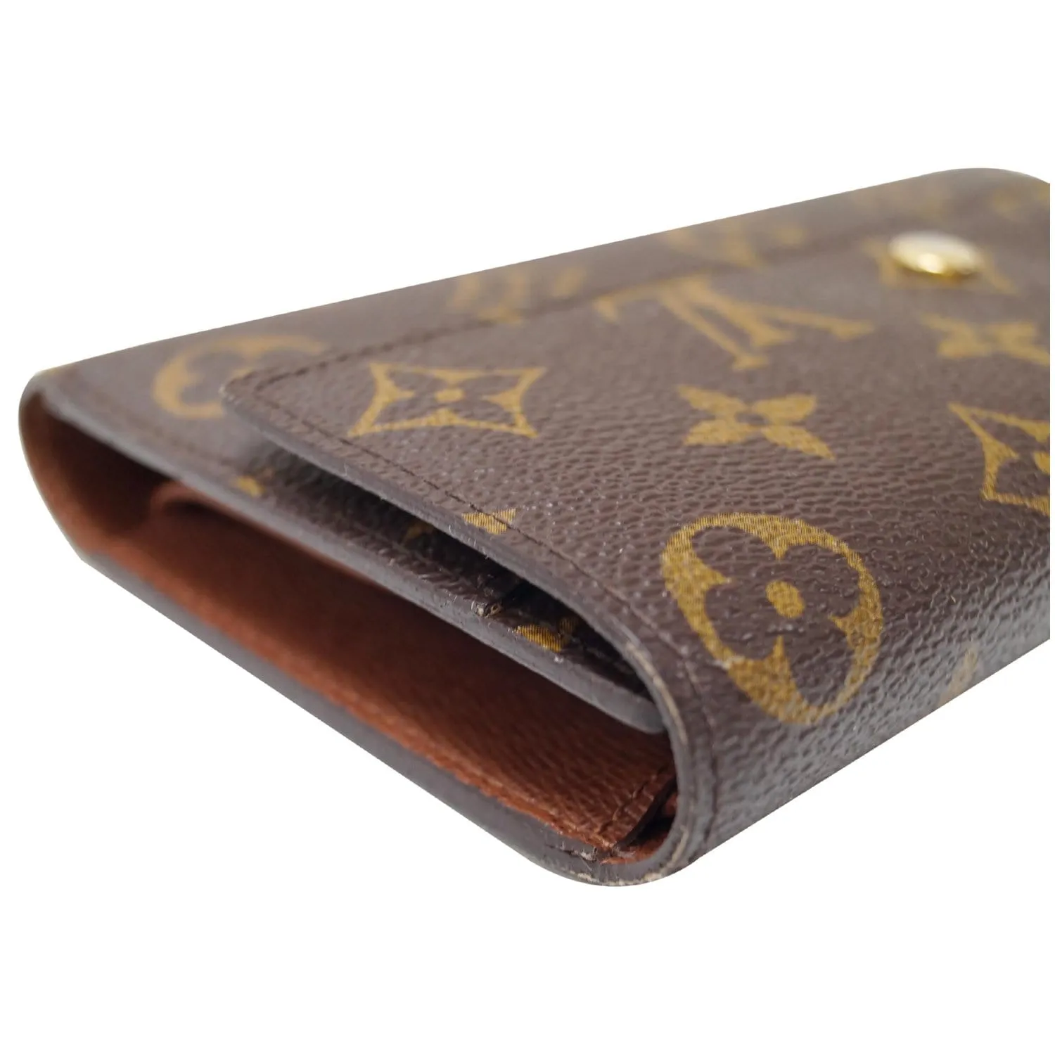 LOUIS VUITTON Porte Tresor International Monogram Canvas Wallet Brown