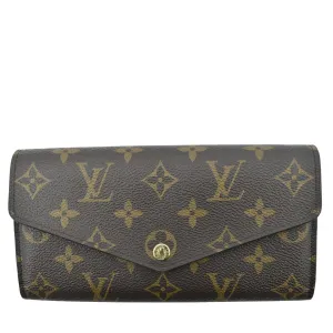LOUIS VUITTON Sarah Monogram Canvas Wallet Brown