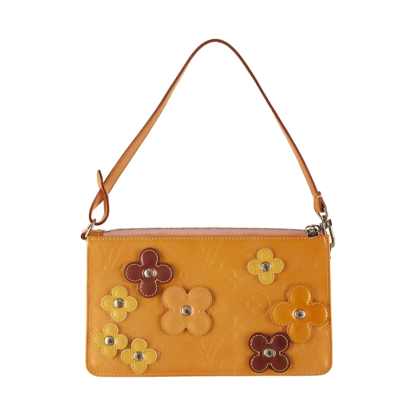 Louis Vuitton Yellow Floral Vernis Shoulder Bag