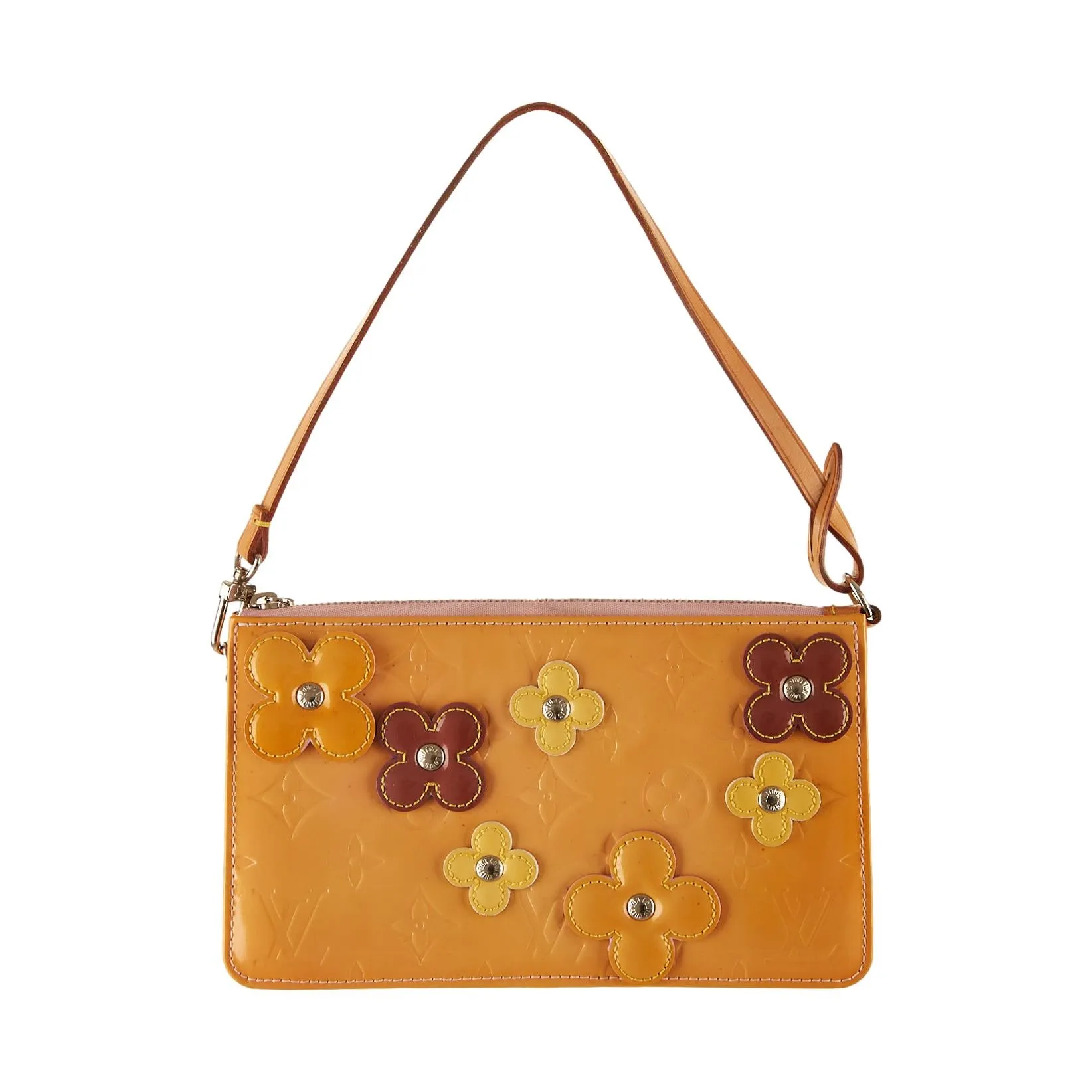 Louis Vuitton Yellow Floral Vernis Shoulder Bag