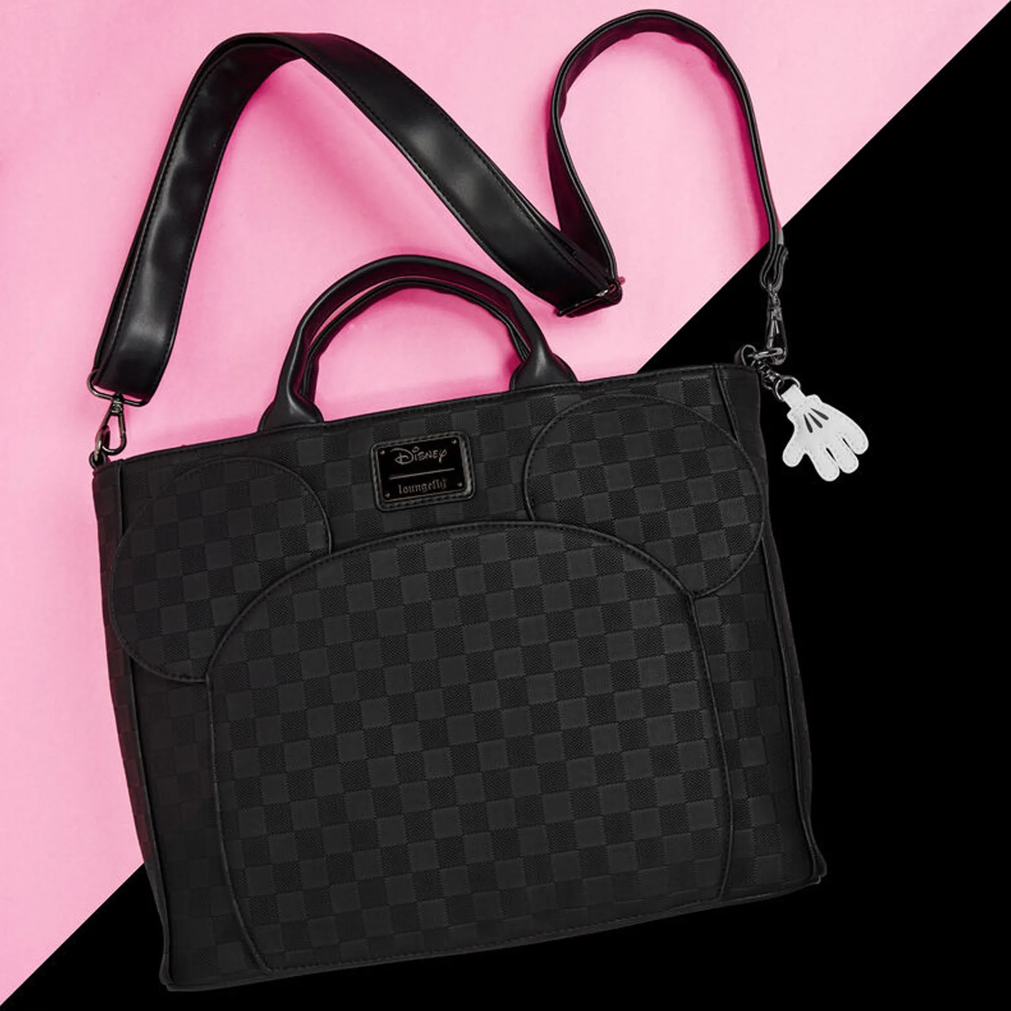 Loungefly Disney Mickey Mouse Checkered Texture Convertible Backpack & Tote Bag