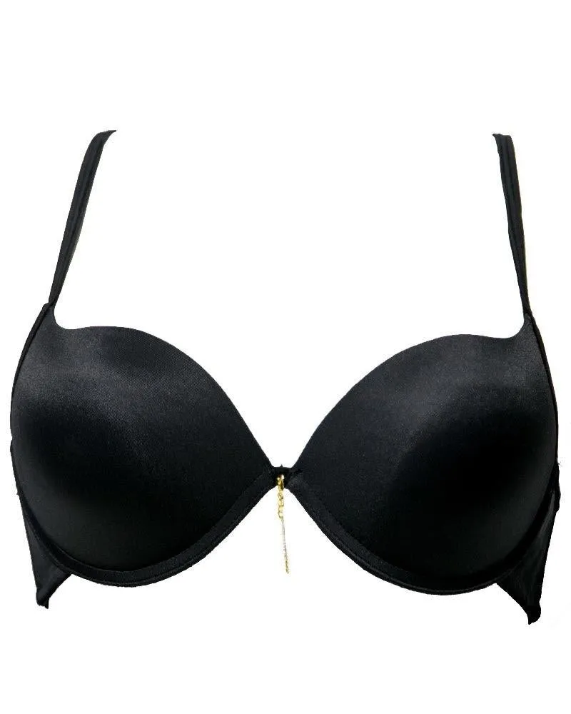 Luchina Branded Black Pushup Bra - Spanish Brand - Underwired Double Padded Bra