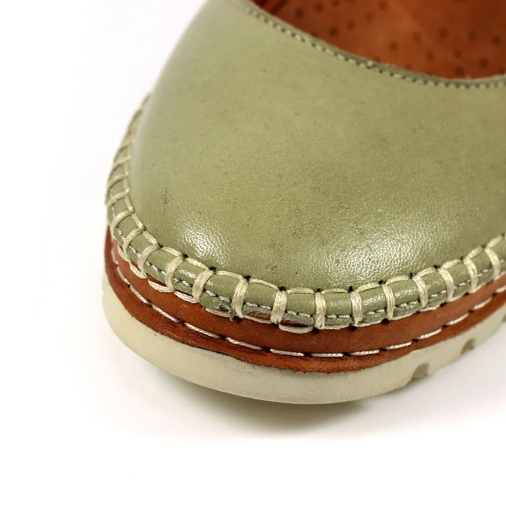Lunar Dove Khaki Leather Pump Shoe