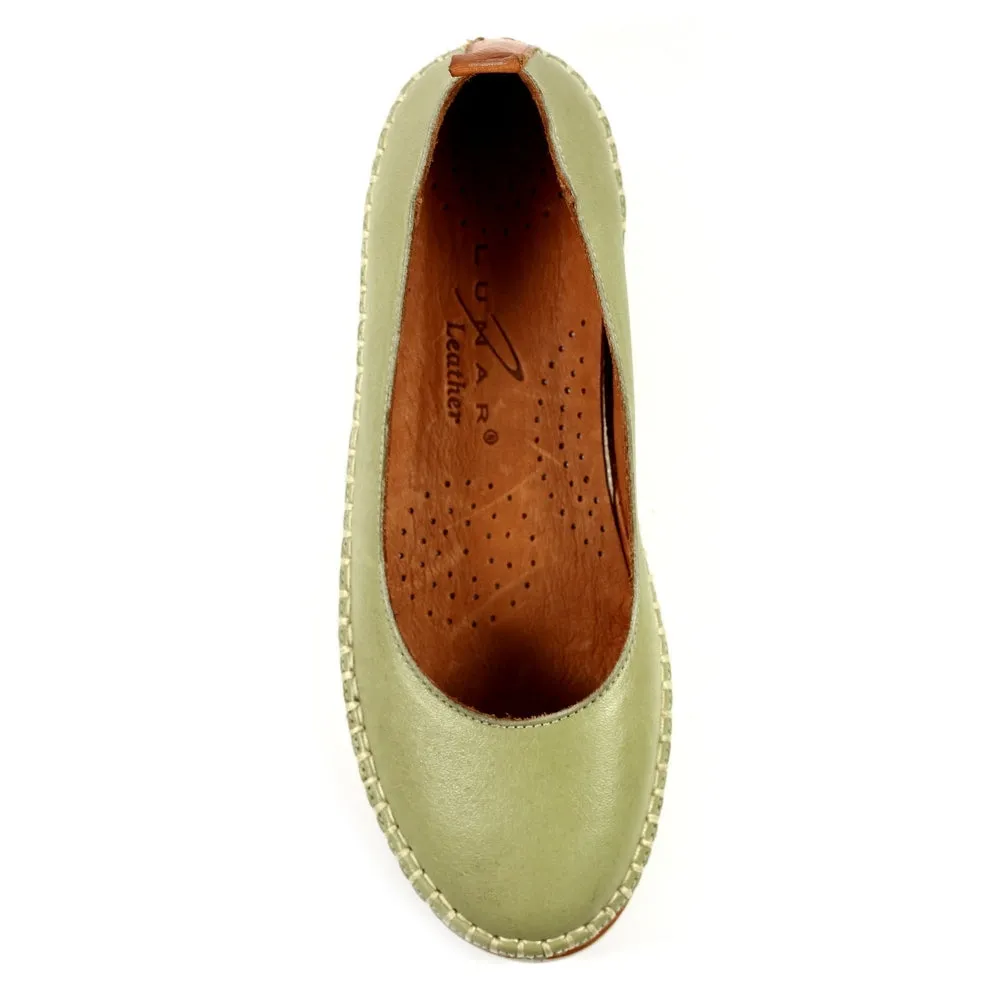 Lunar Dove Khaki Leather Pump Shoe