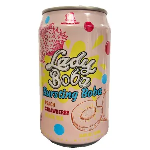 Madam Hong Peach Strawberry Black Tea 320ml ~ 洪大妈 爆珠红茶 蜜桃和草莓味 320ml