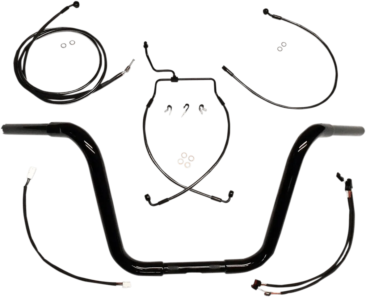 Magnum 48884-214 14in. Bagger Bar Kit for 1 1/4in. Caliber Handlebar Installation Kit - Black