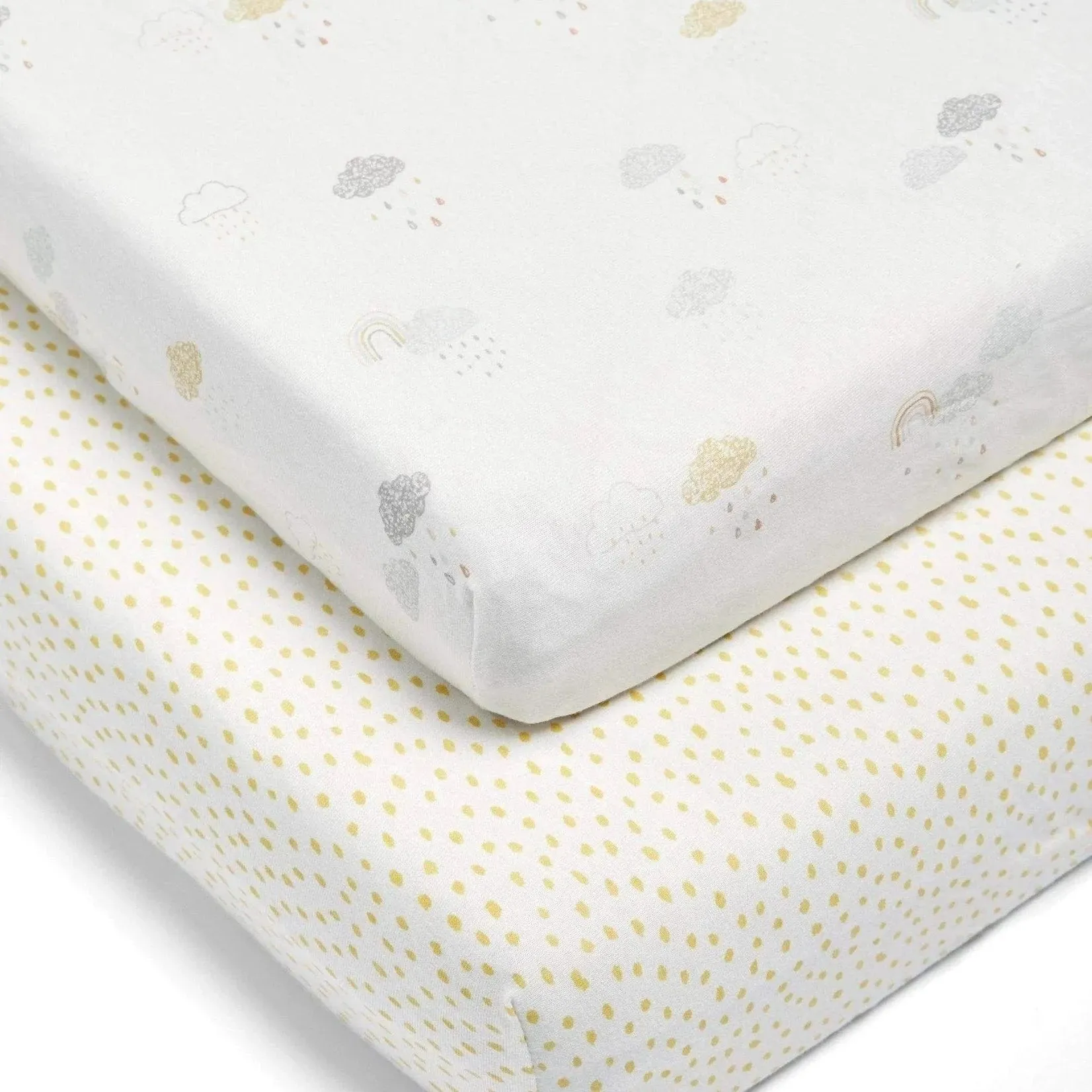 Mamas & Papas 'Dream Upon A Cloud' Cloud & Grey Cotbed Sheets - 2 Pack
