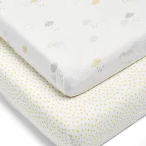 Mamas & Papas 'Dream Upon A Cloud' Cloud & Grey Cotbed Sheets - 2 Pack