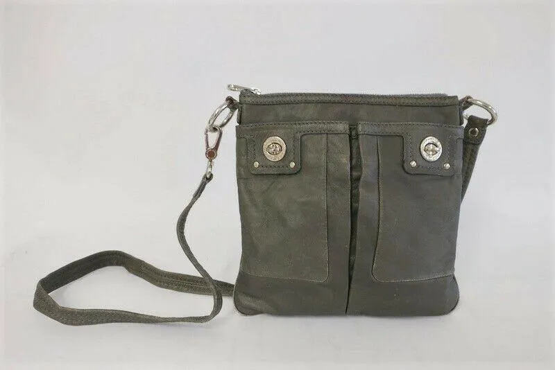 Marc by Marc Jacobs Totally Turnlock Sia Small Crossbody Bag Olive Gray Leather