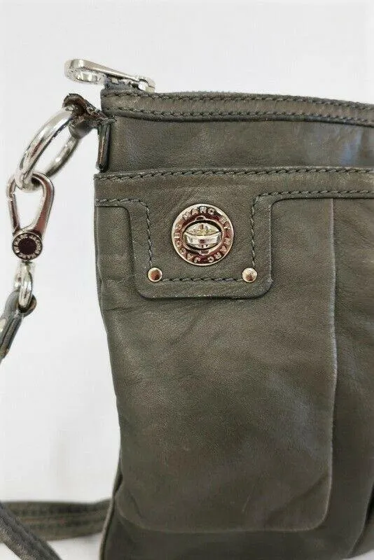 Marc by Marc Jacobs Totally Turnlock Sia Small Crossbody Bag Olive Gray Leather