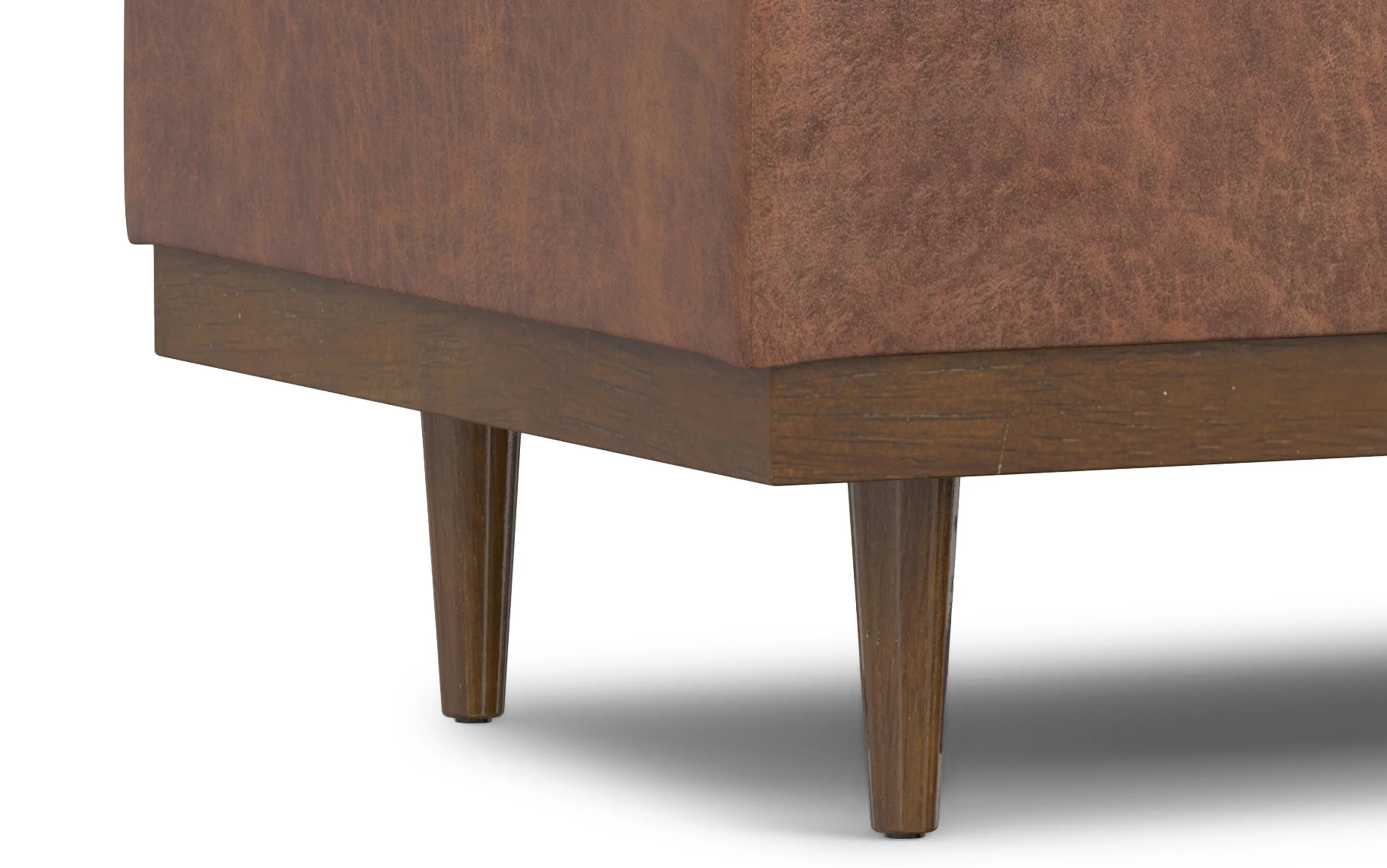 Mariah Coffee Table Storage Ottoman in Distressed Vegan Leather