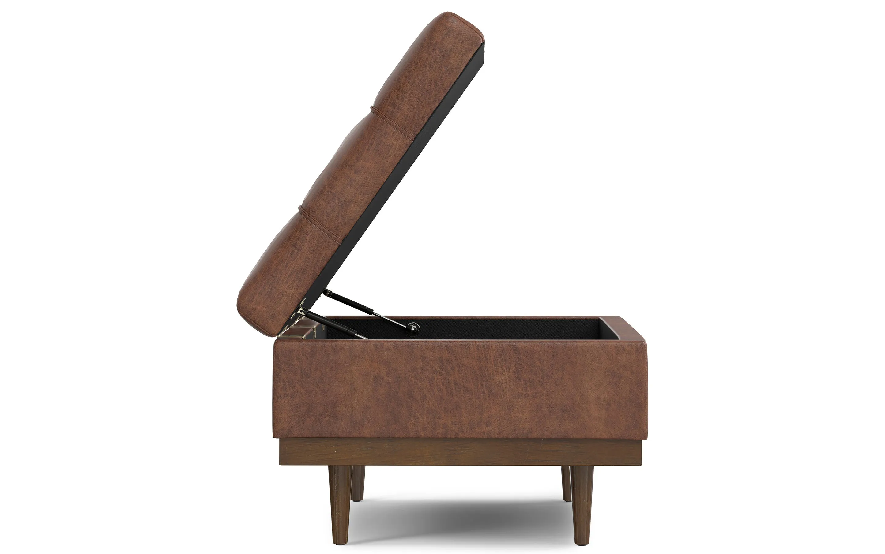 Mariah Coffee Table Storage Ottoman in Distressed Vegan Leather