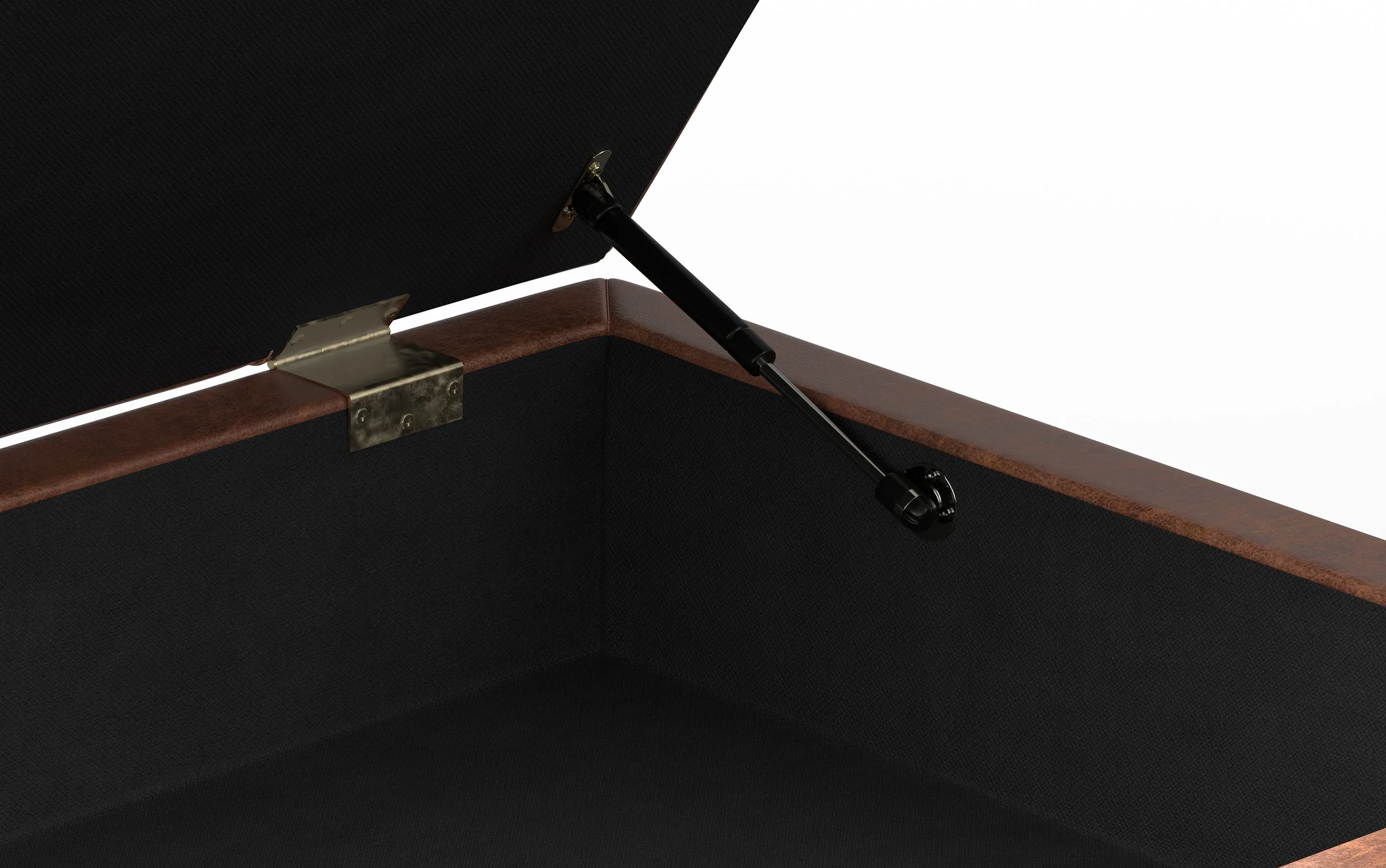 Mariah Coffee Table Storage Ottoman in Distressed Vegan Leather