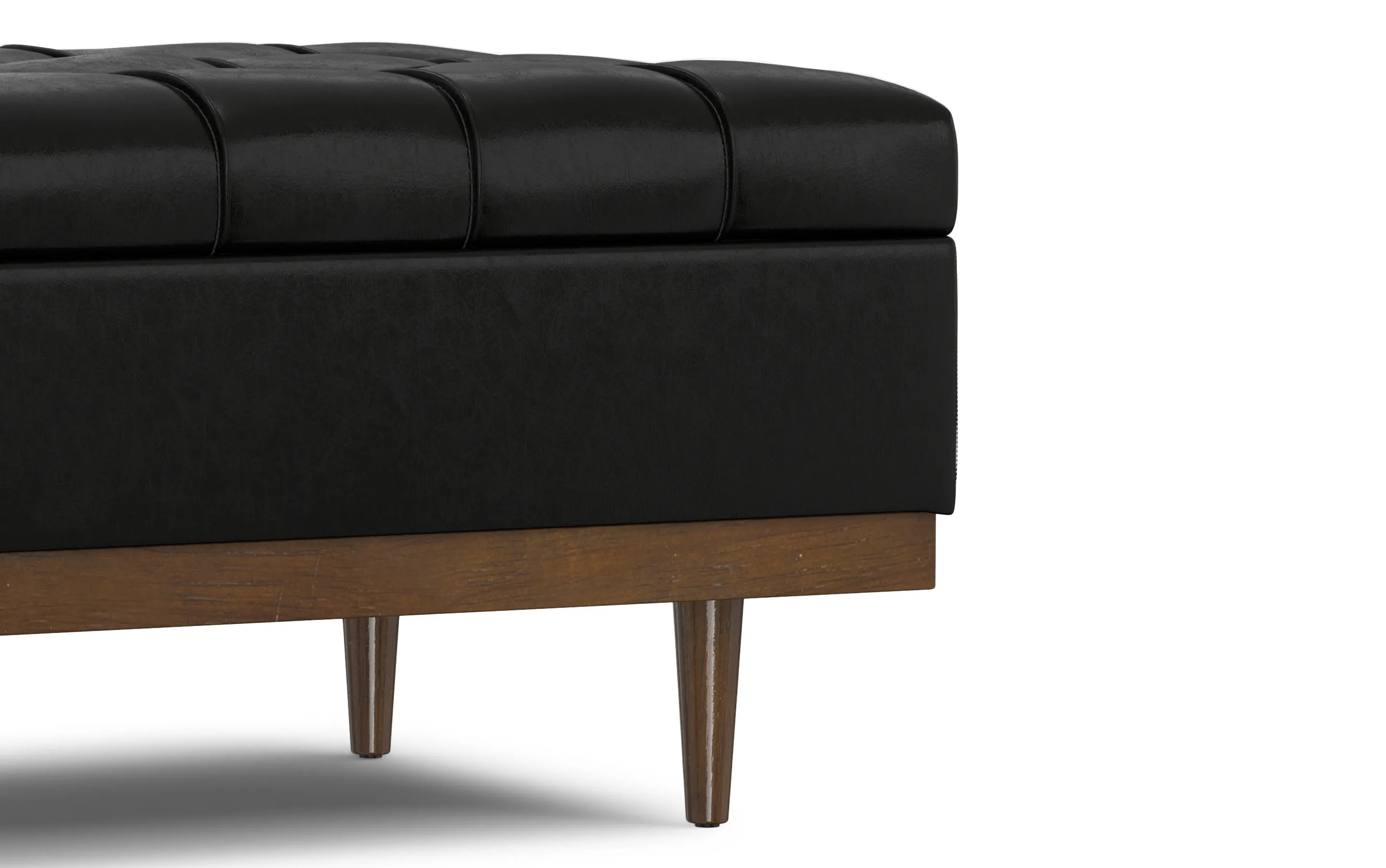 Mariah Coffee Table Storage Ottoman in Distressed Vegan Leather