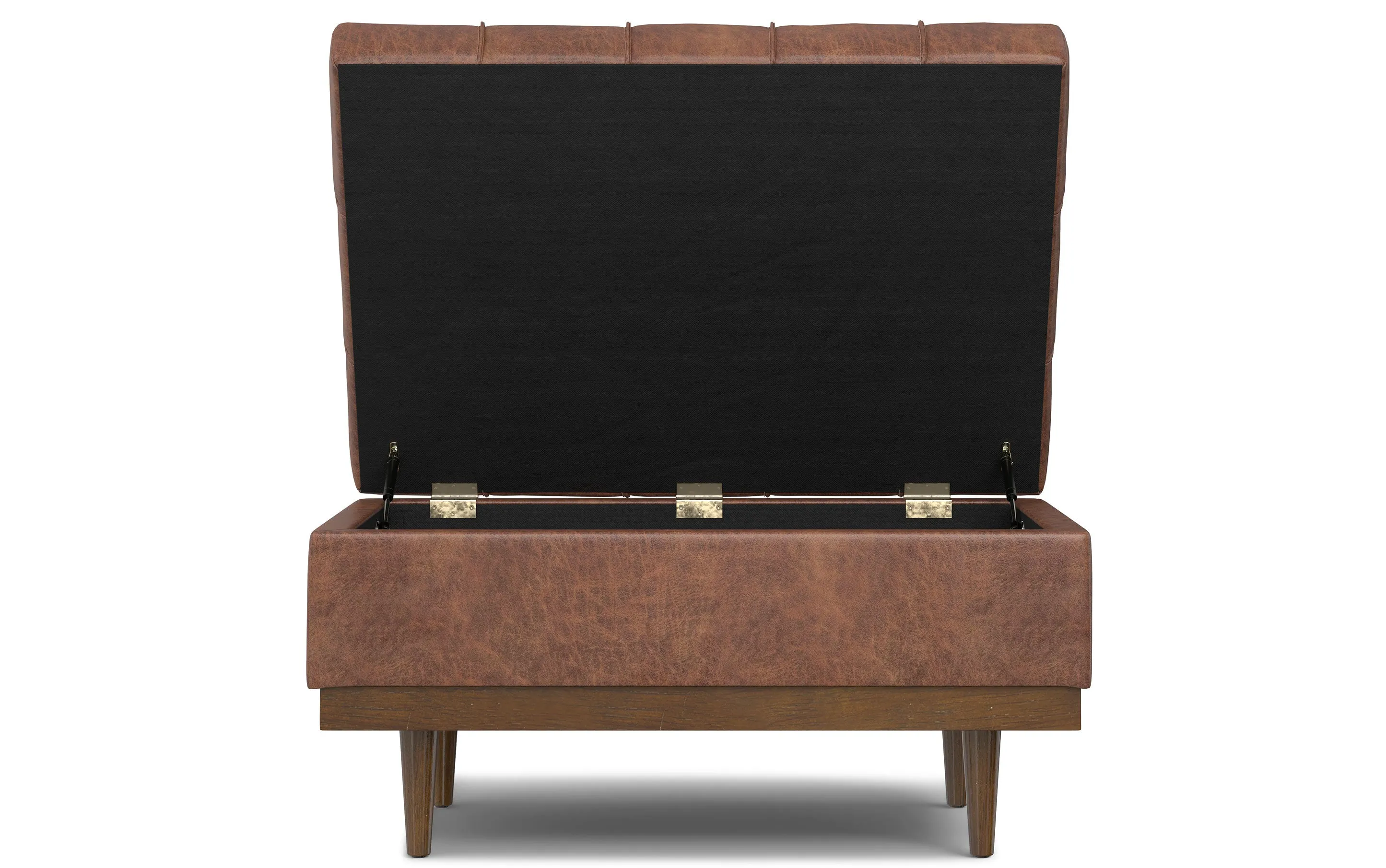 Mariah Coffee Table Storage Ottoman in Distressed Vegan Leather