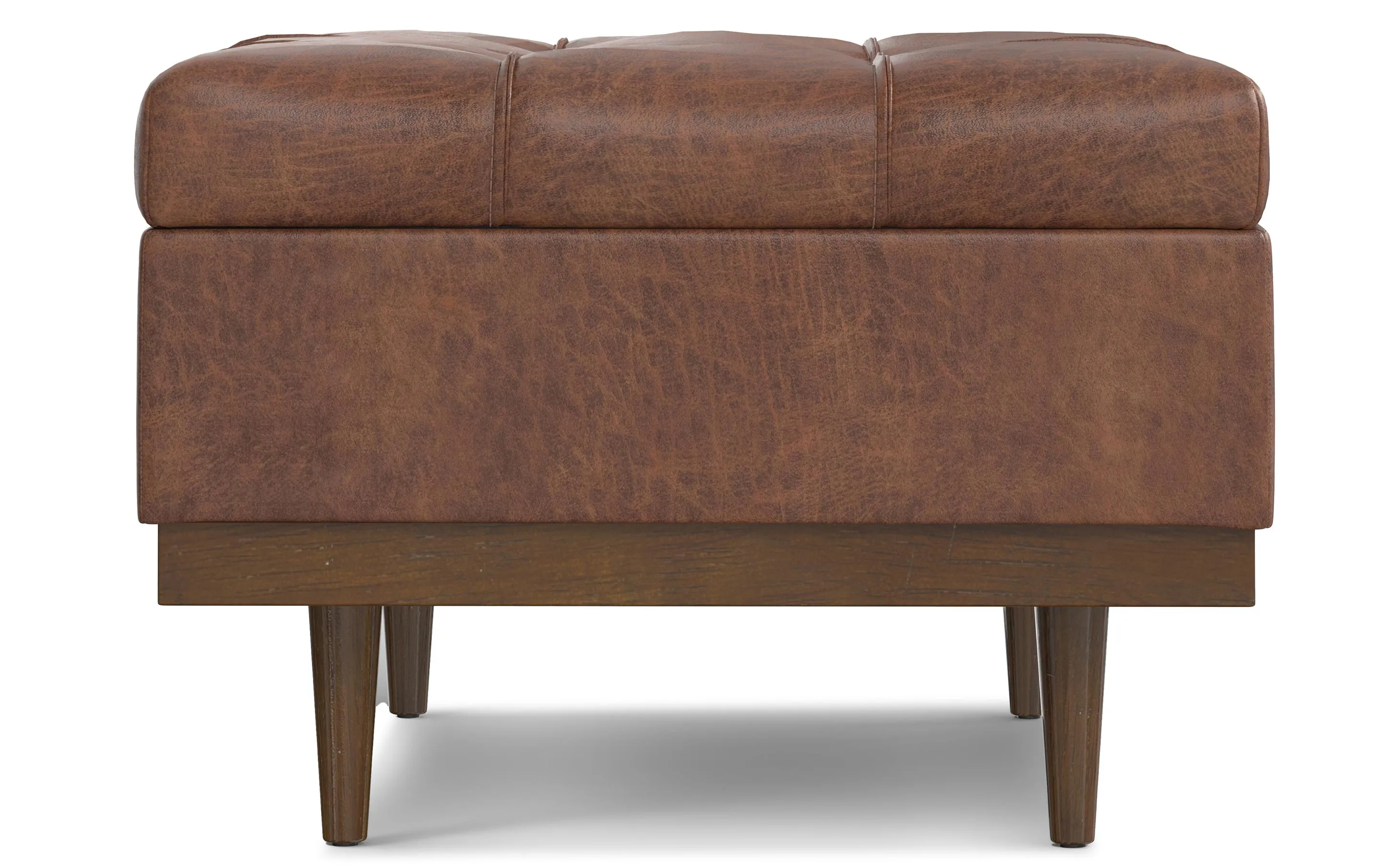 Mariah Coffee Table Storage Ottoman in Distressed Vegan Leather