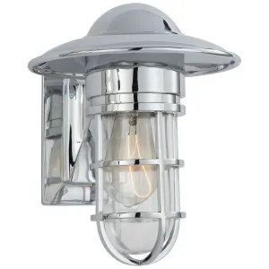 Marine Indoor/Outdoor Wall Light in Chrome with Clear Glass