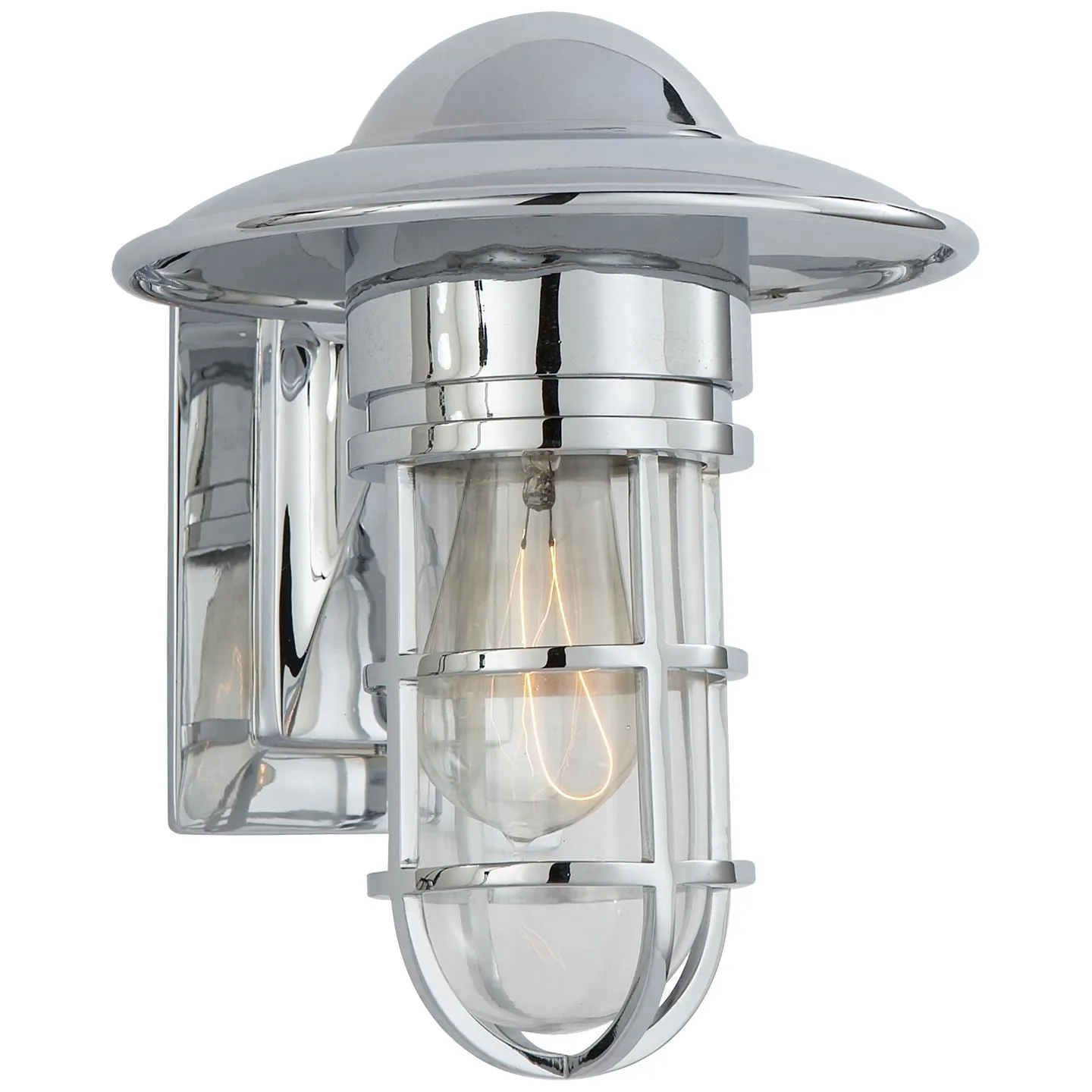 Marine Indoor/Outdoor Wall Light in Chrome with Clear Glass