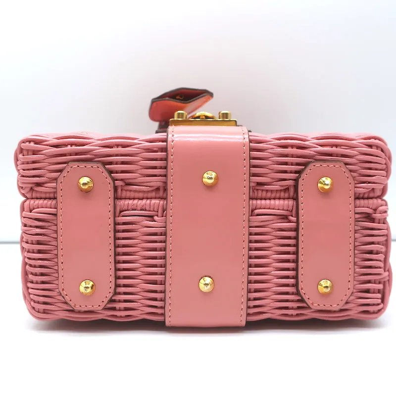 Mark Cross x HVN Harley Rattan Bag Light Pink Small Crossbody