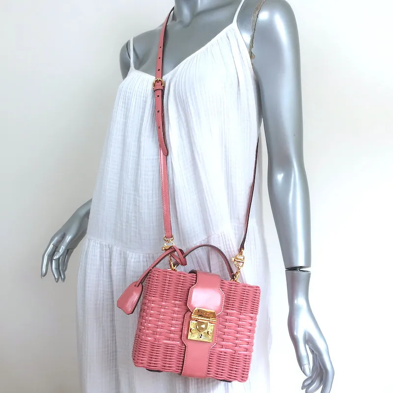 Mark Cross x HVN Harley Rattan Bag Light Pink Small Crossbody