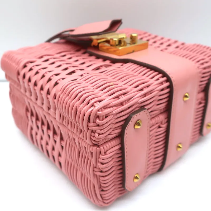 Mark Cross x HVN Harley Rattan Bag Light Pink Small Crossbody