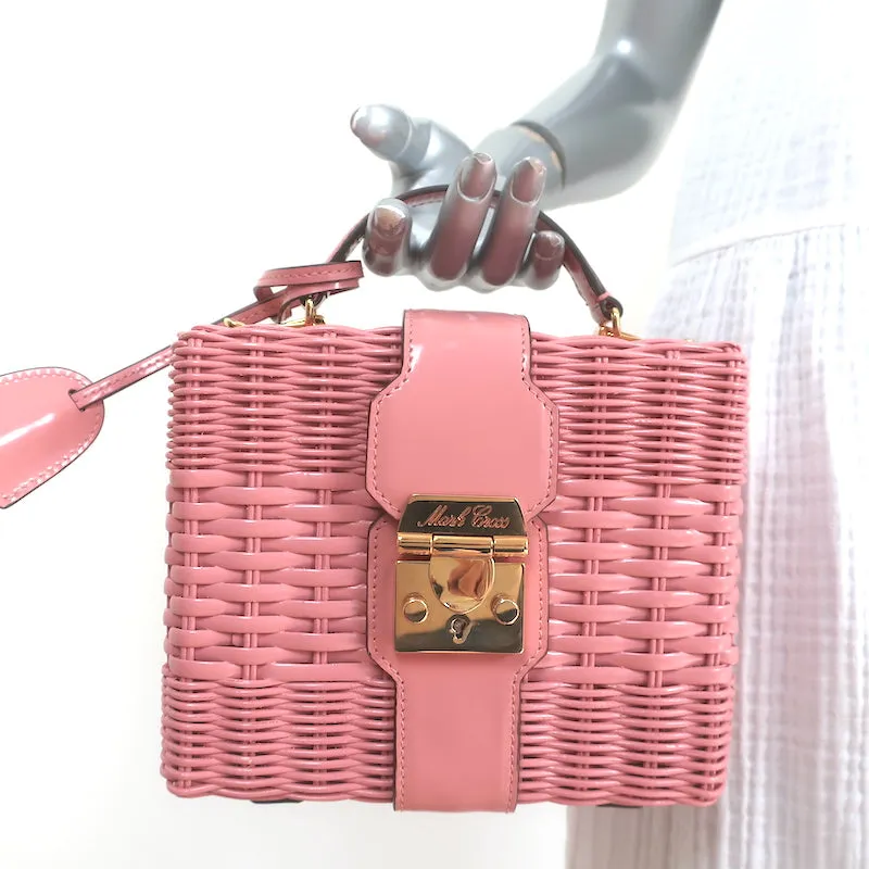 Mark Cross x HVN Harley Rattan Bag Light Pink Small Crossbody