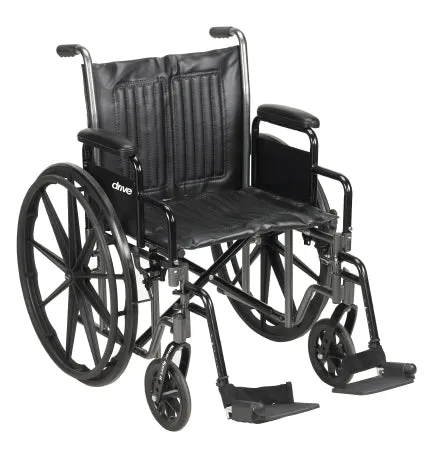 McKesson Drive Wheelchair Standard Detachable Padded Desk Arms Composite Black 20 Inch 350 lbs.