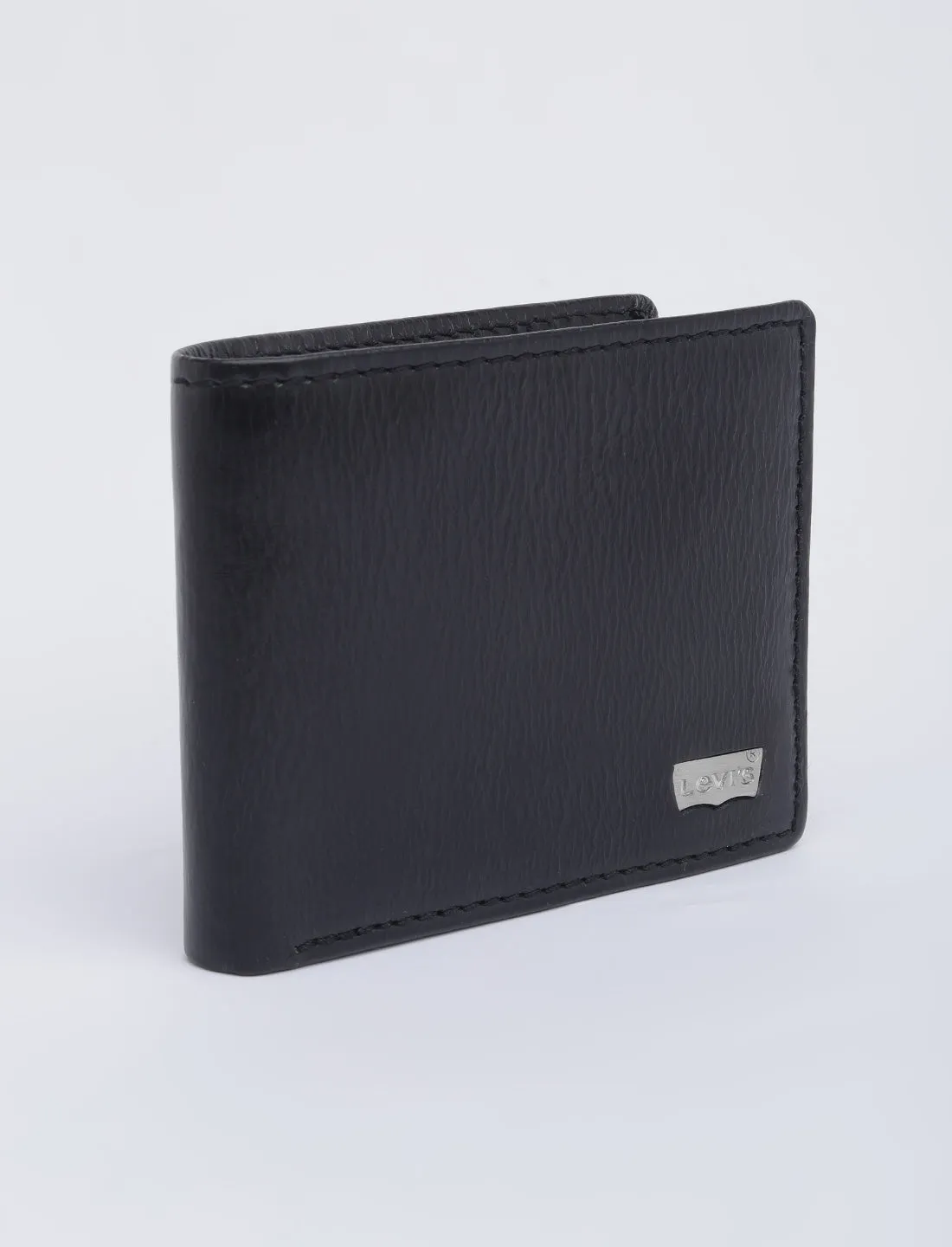 Men's Black Solid Bi-Fold Wallet