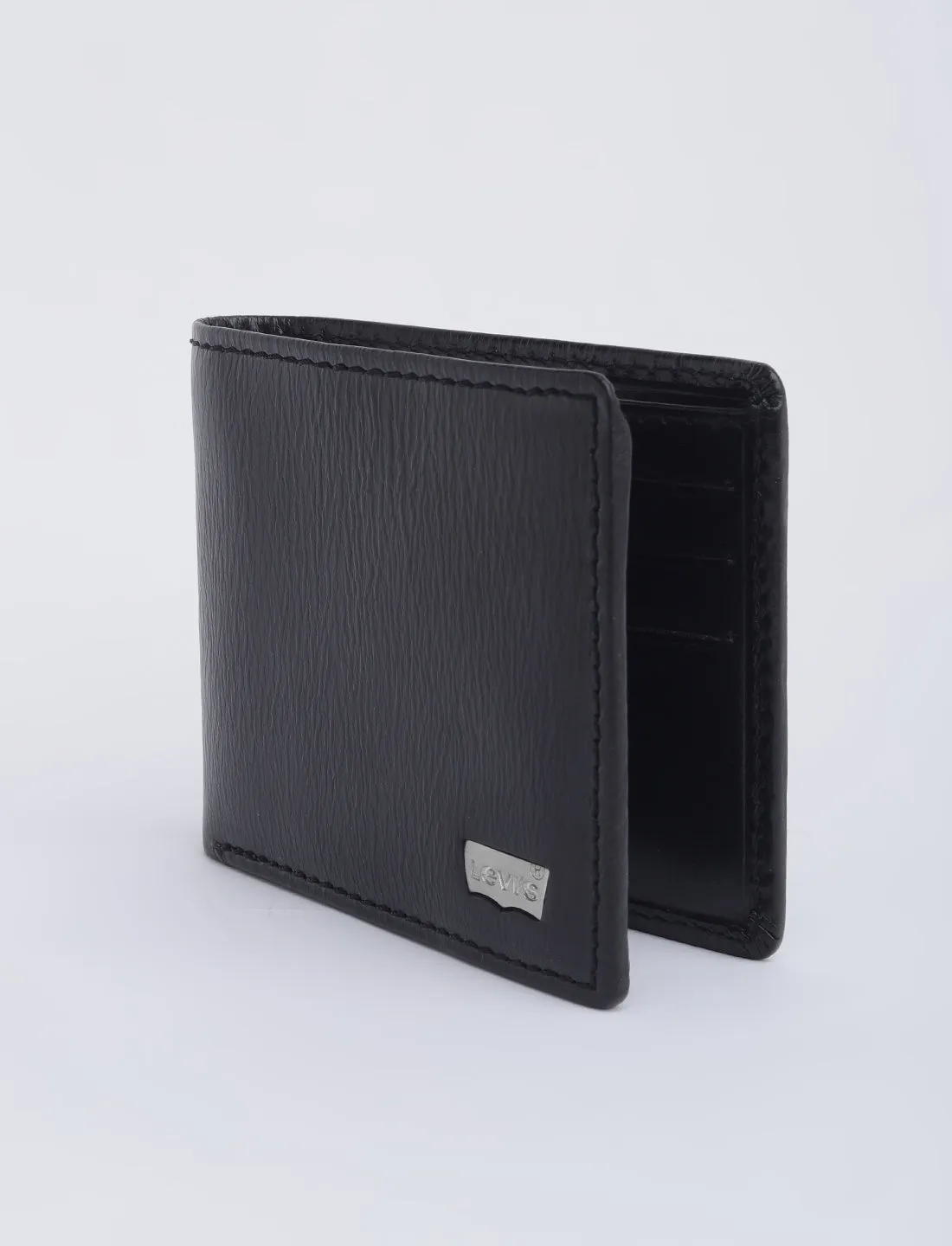 Men's Black Solid Bi-Fold Wallet