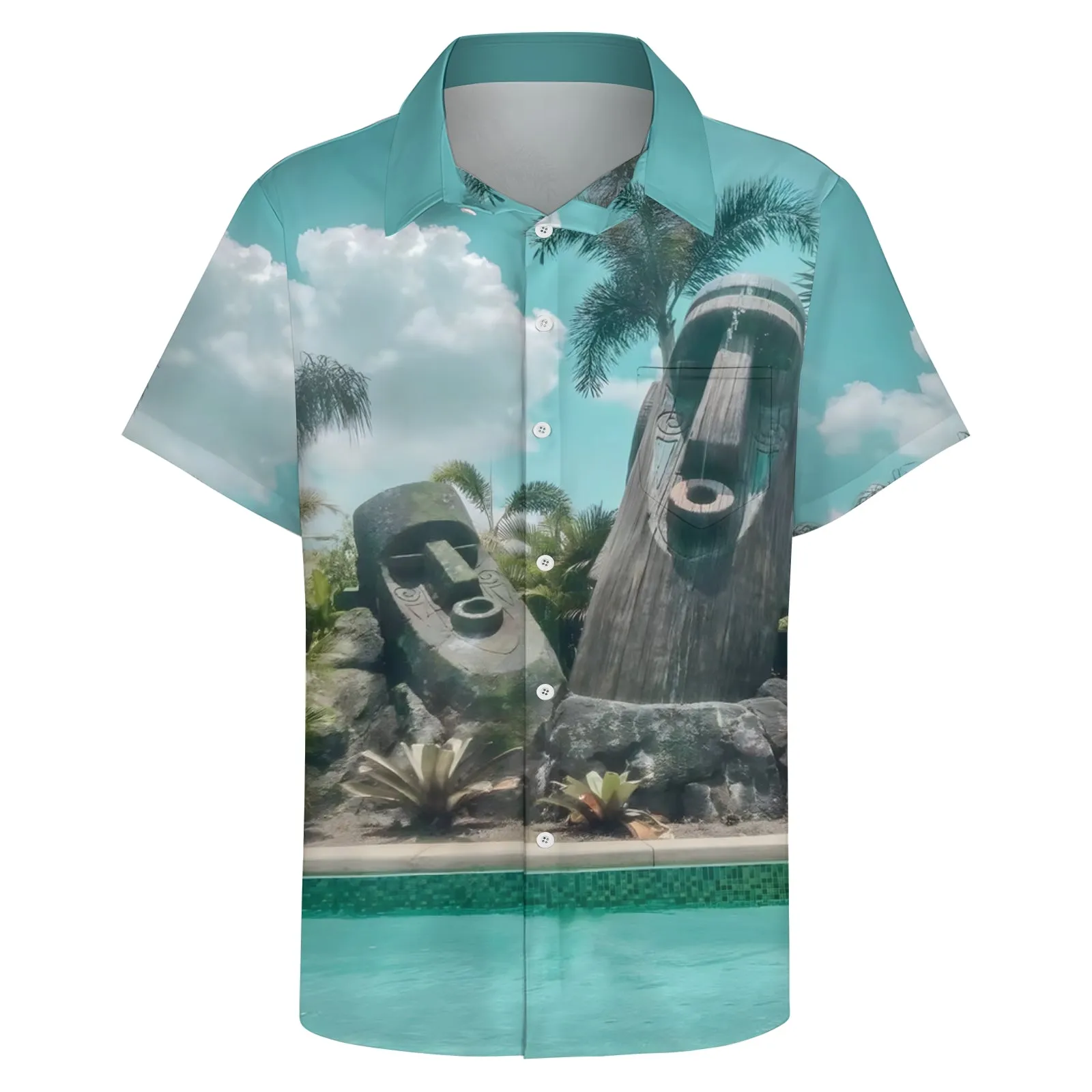 Men's TIKI Art Casual Short Sleeve Shirt 2404000162