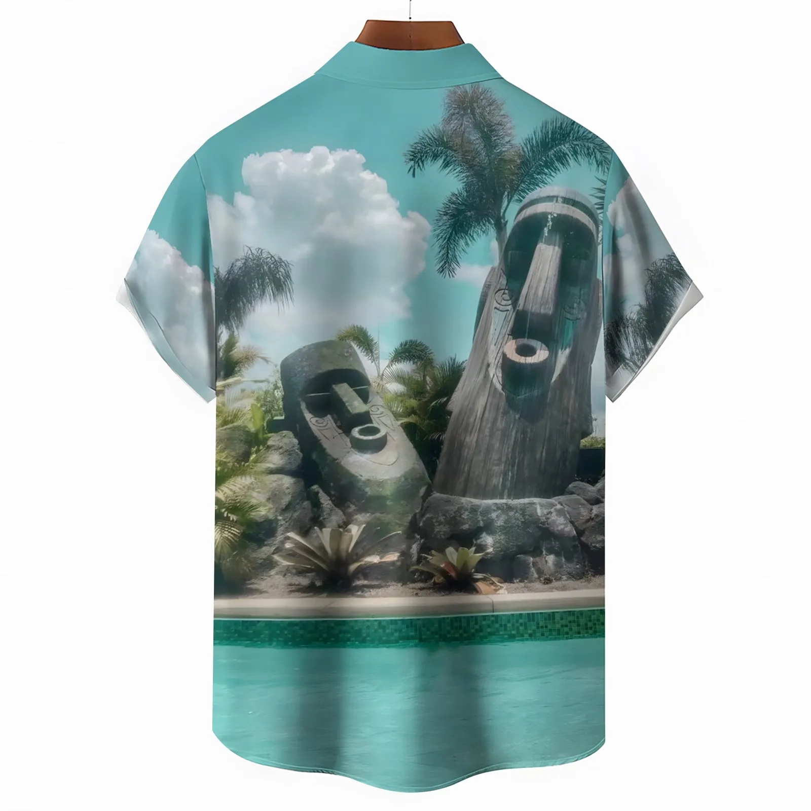 Men's TIKI Art Casual Short Sleeve Shirt 2404000162