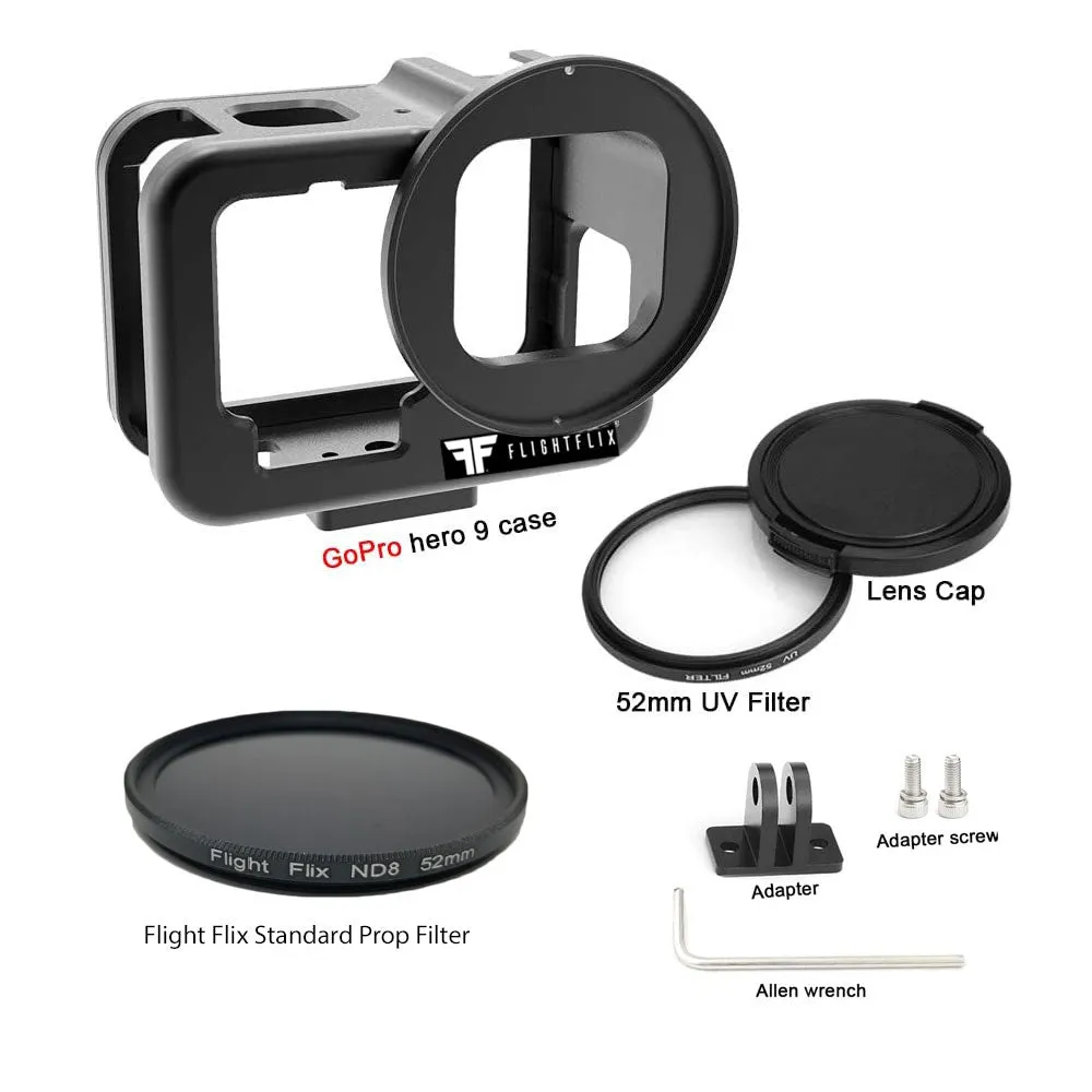 Metal GoPro Safe Case Hero 9, 10, 11, 12, 13 w/ Prop Filter