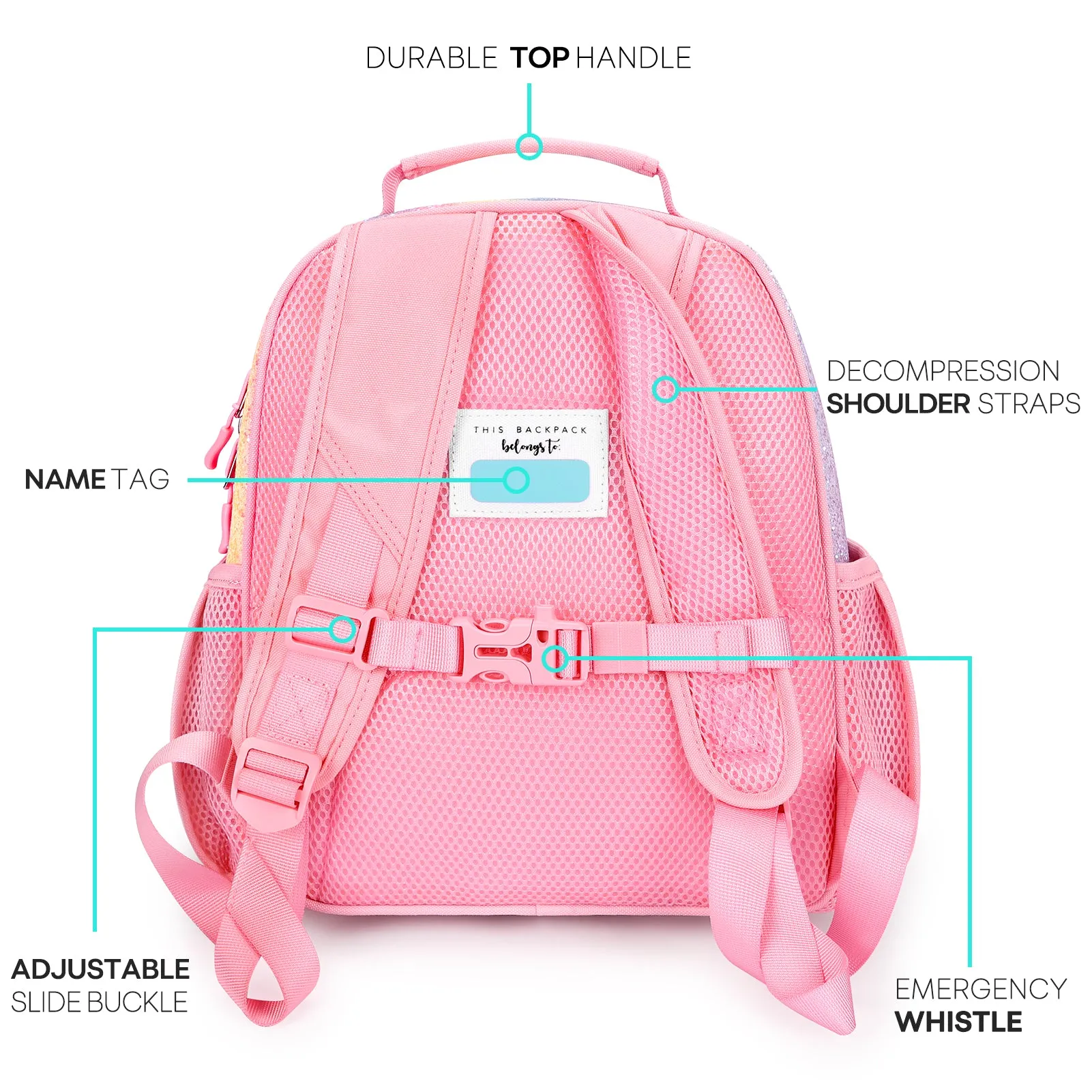 mibasies Toddler Backpack for ages 2-4: Preschool kindergarten Backpack with Chest Strap