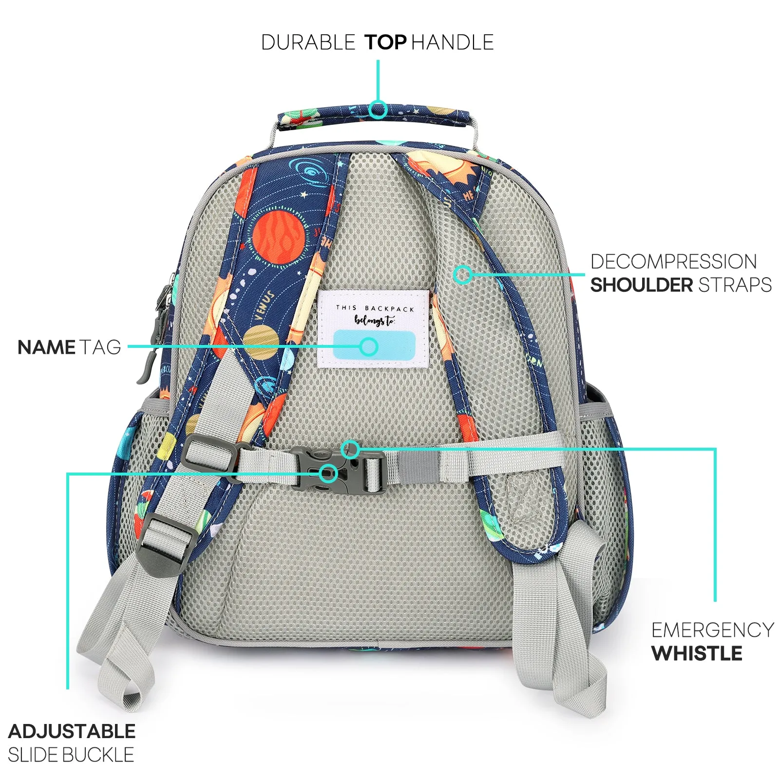 mibasies Toddler Backpack for ages 2-4: Preschool kindergarten Backpack with Chest Strap