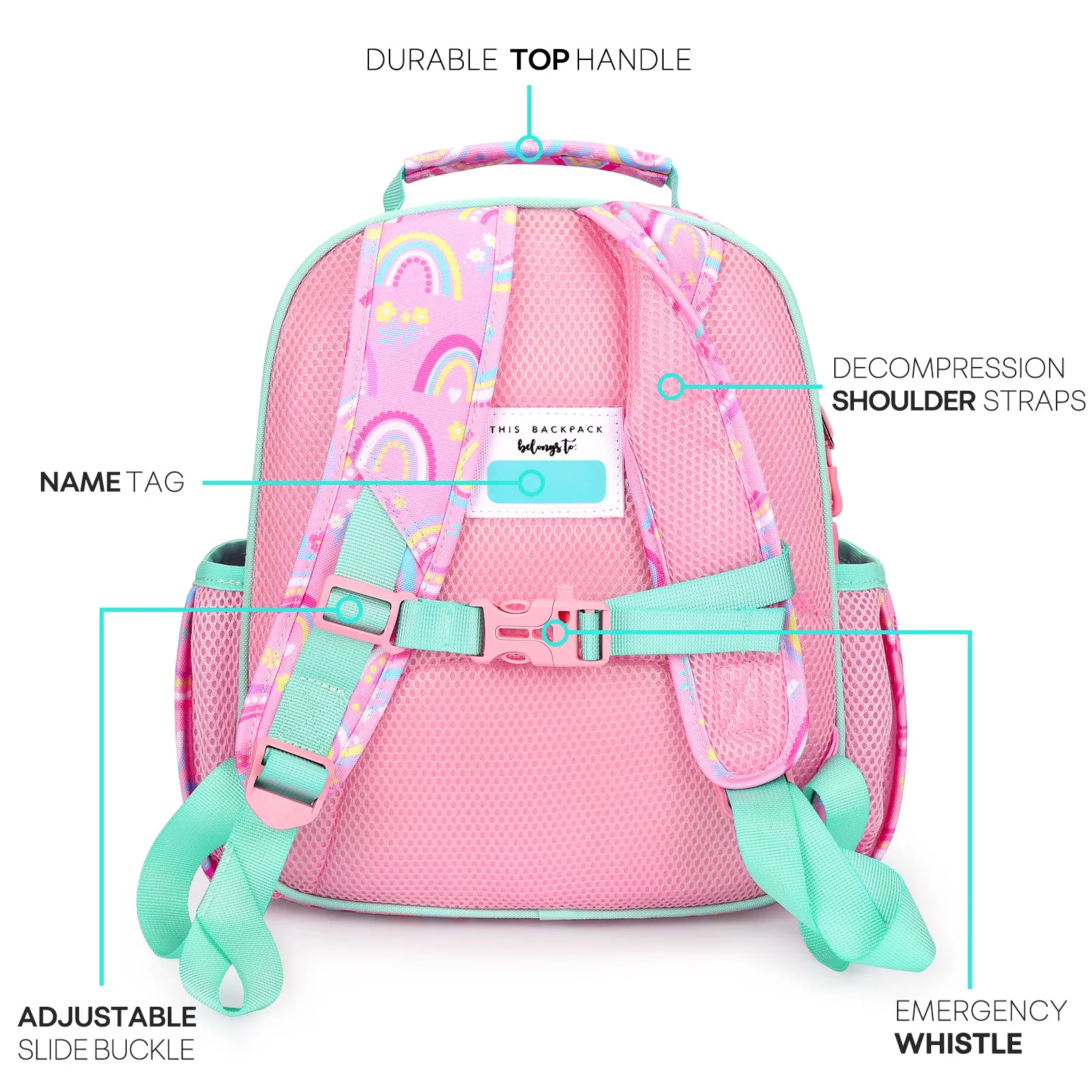 mibasies Toddler Backpack for ages 2-4: Preschool kindergarten Backpack with Chest Strap