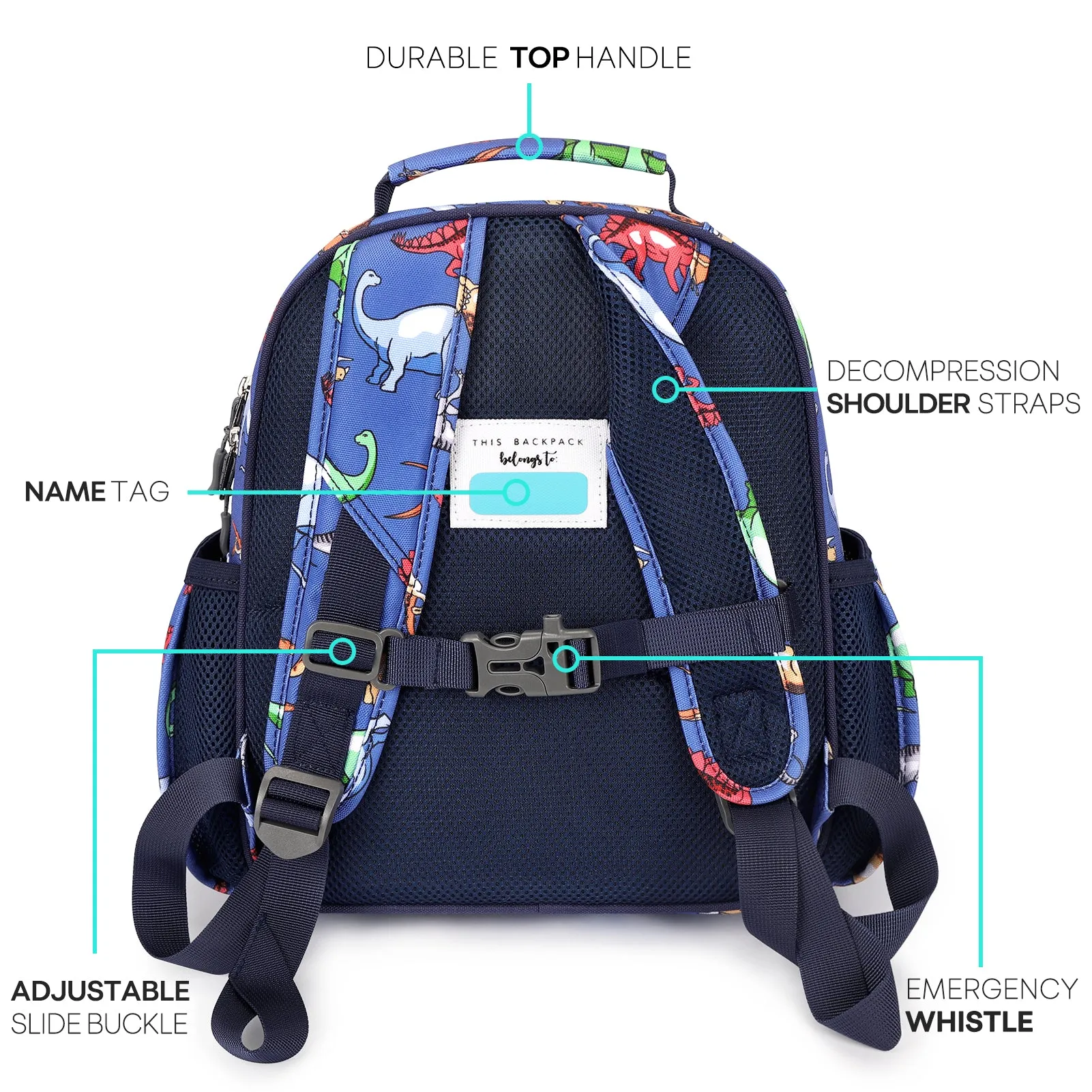 mibasies Toddler Backpack for ages 2-4: Preschool kindergarten Backpack with Chest Strap