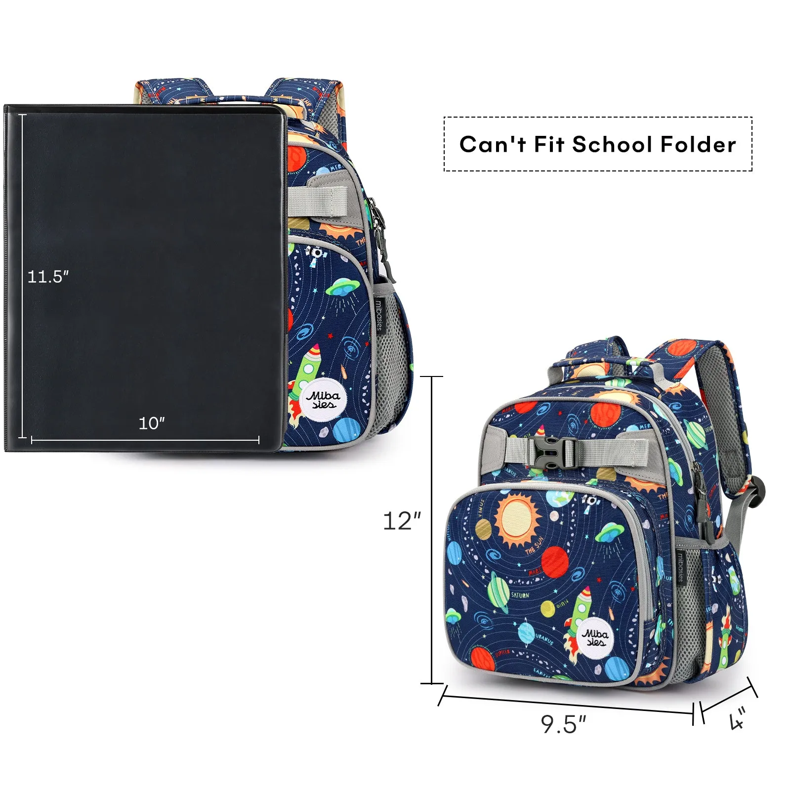 mibasies Toddler Backpack for ages 2-4: Preschool kindergarten Backpack with Chest Strap