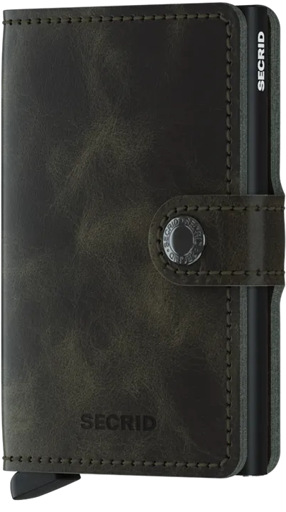 Miniwallet Vintage Olive-Black RFID Secure