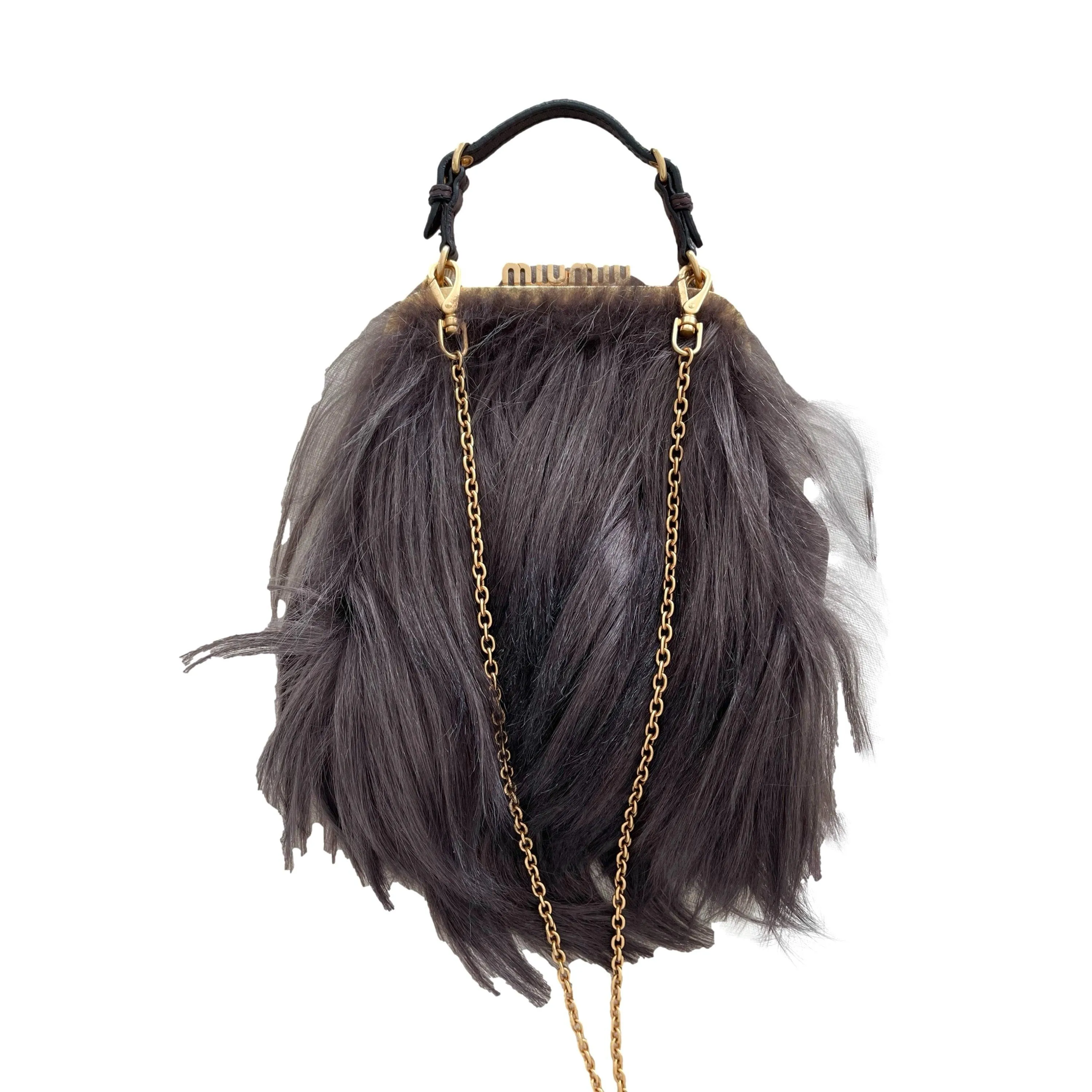 Miu Miu Fur 2way Top Handle Bag