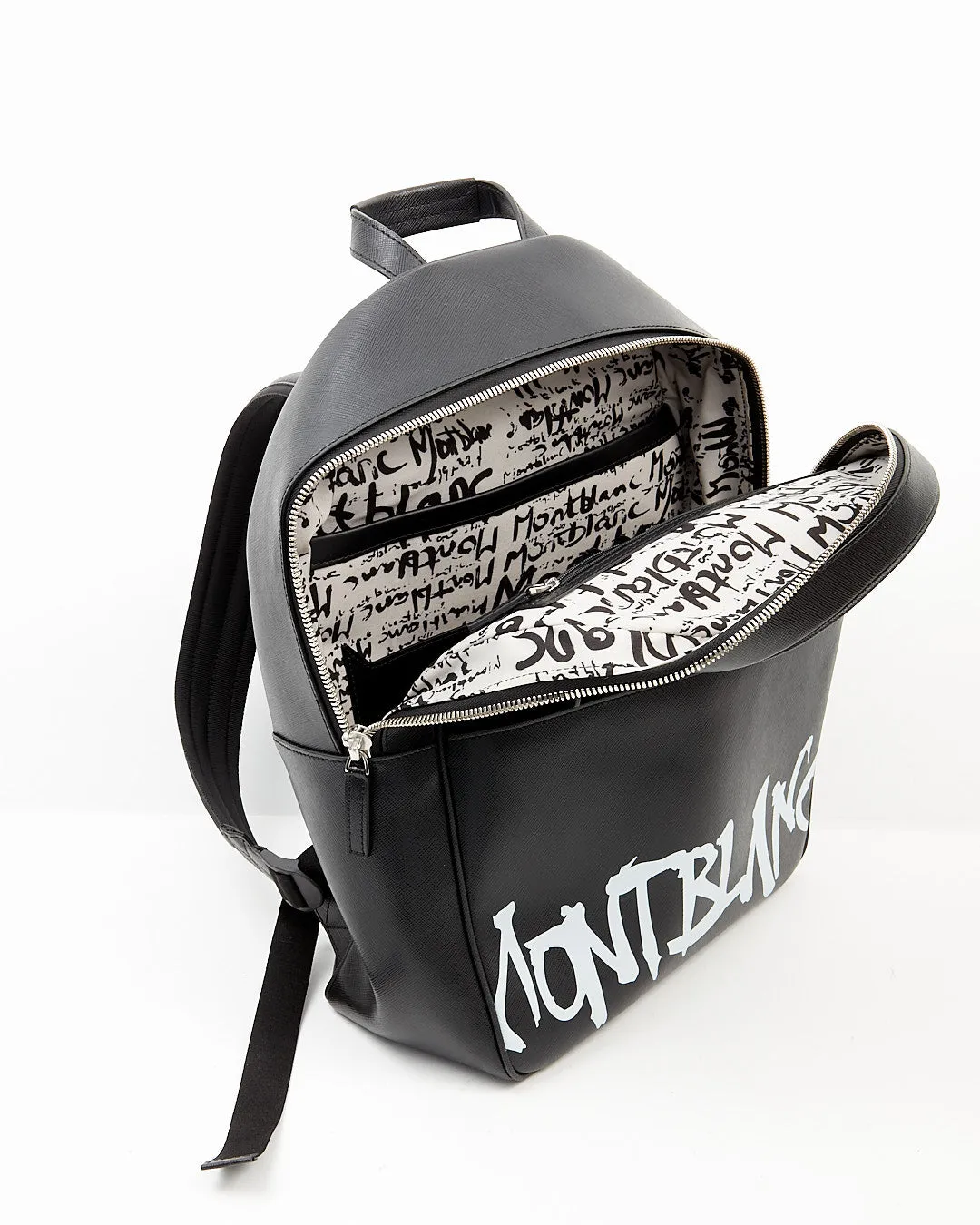 Montblanc Black Leather Sartorial Calligraphy Backpack