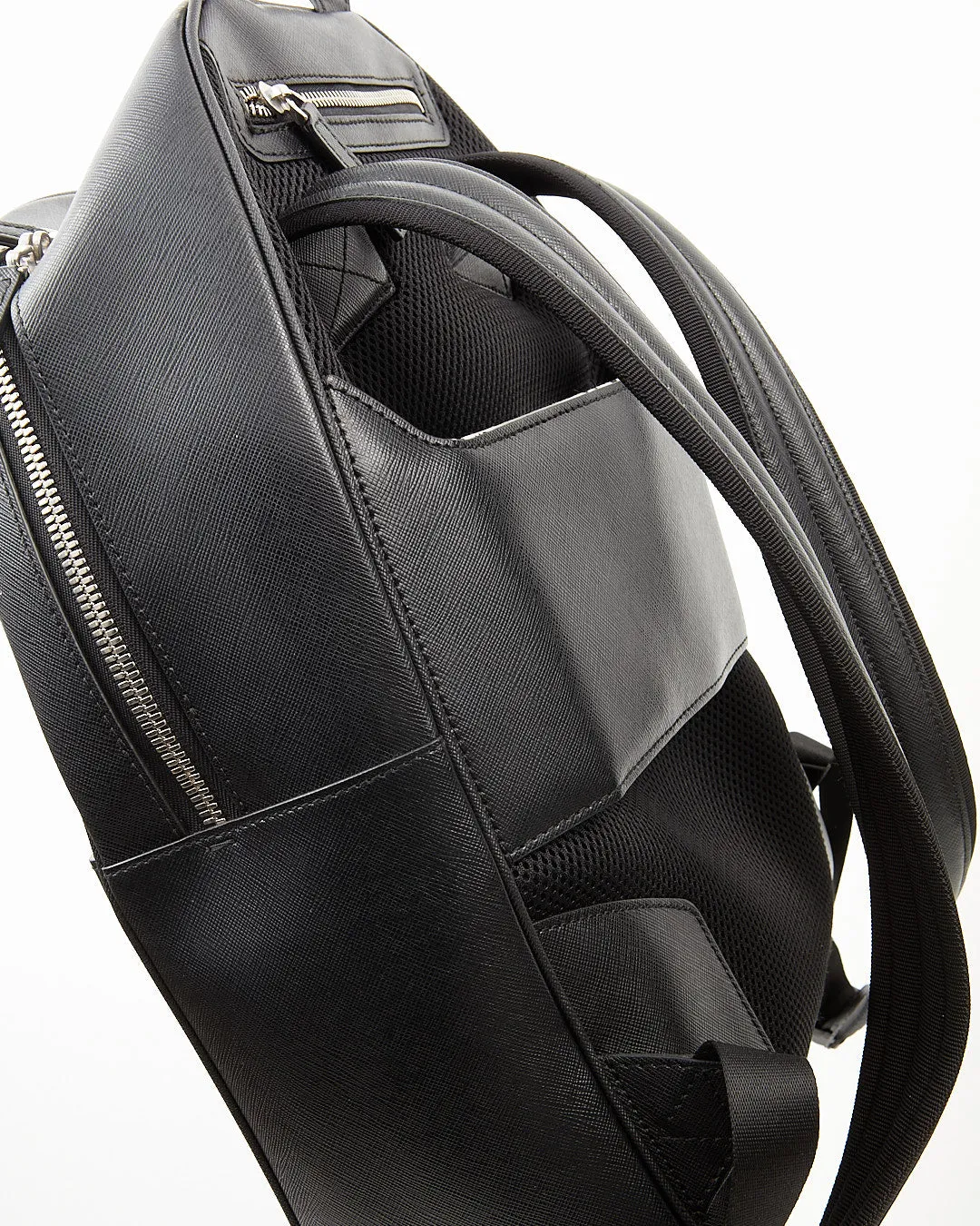 Montblanc Black Leather Sartorial Calligraphy Backpack